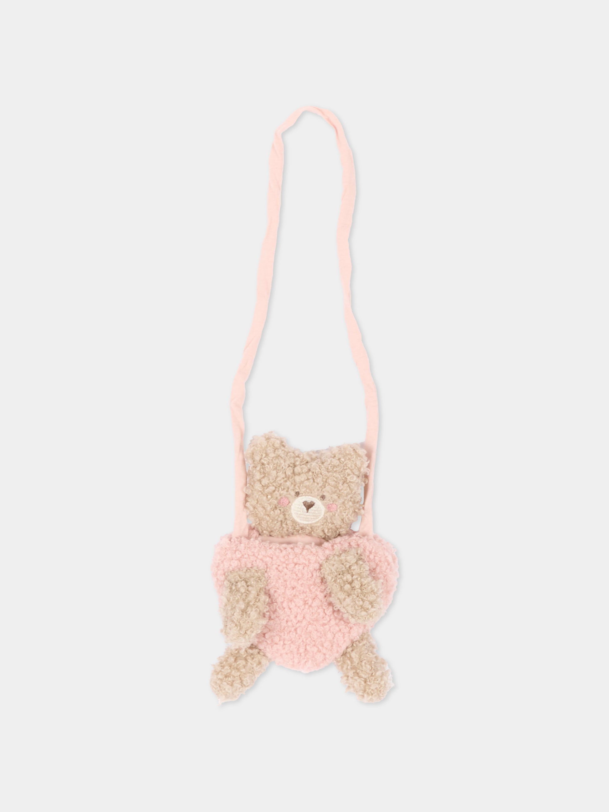 Vestito a manica lunga rosa con orsetto per neonata,Mayoral,2904 095