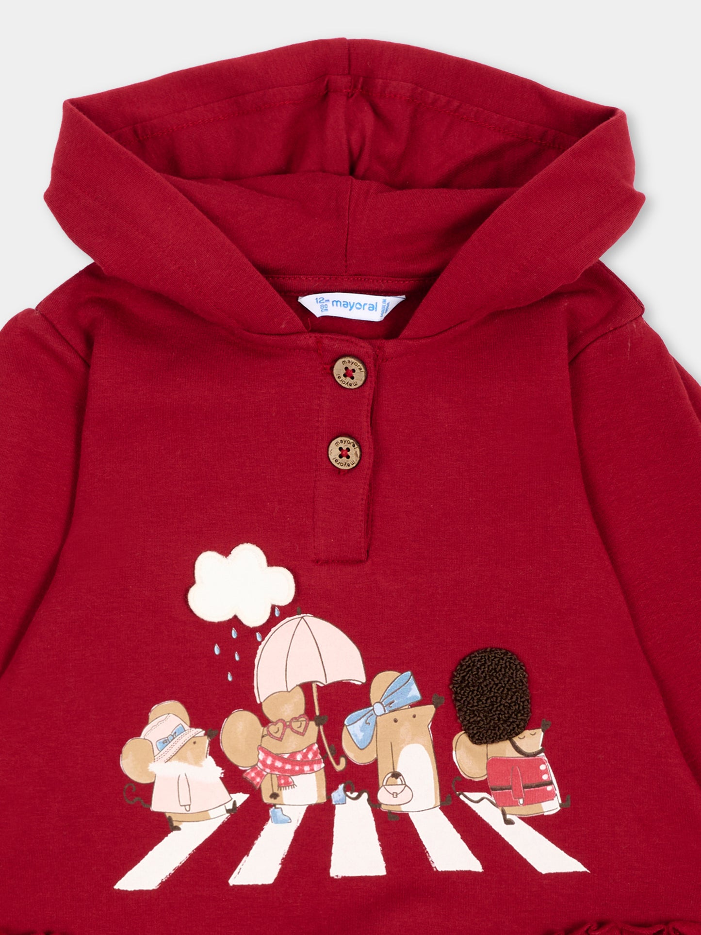 Vestito rosso per neonata con stampa,Mayoral,2937 093