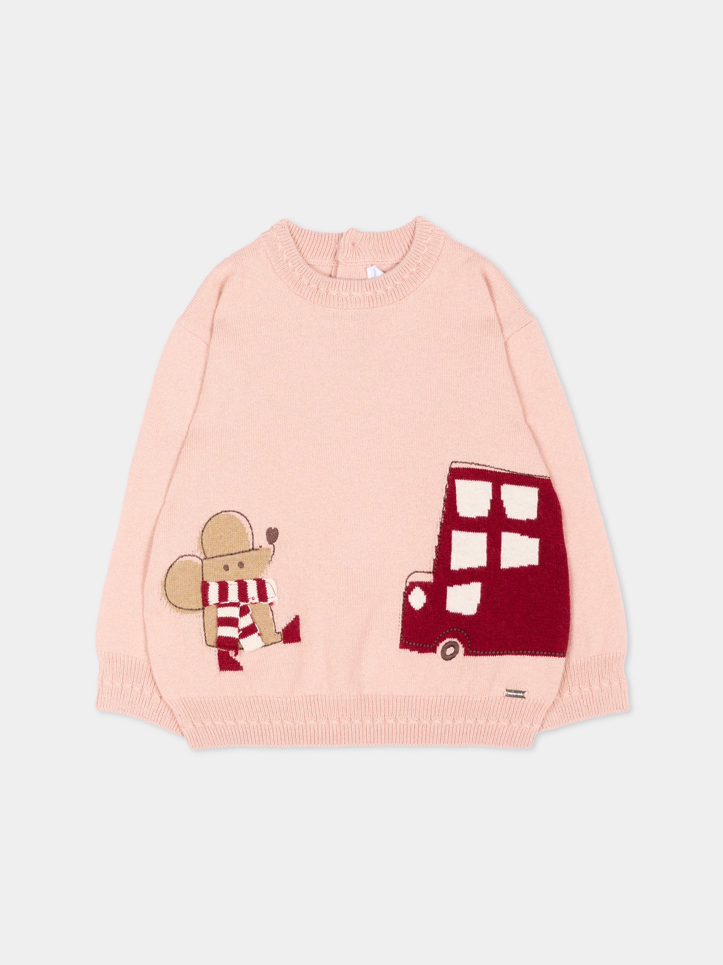 Maglione rosa per neonata con topolino,Mayoral,2385 057