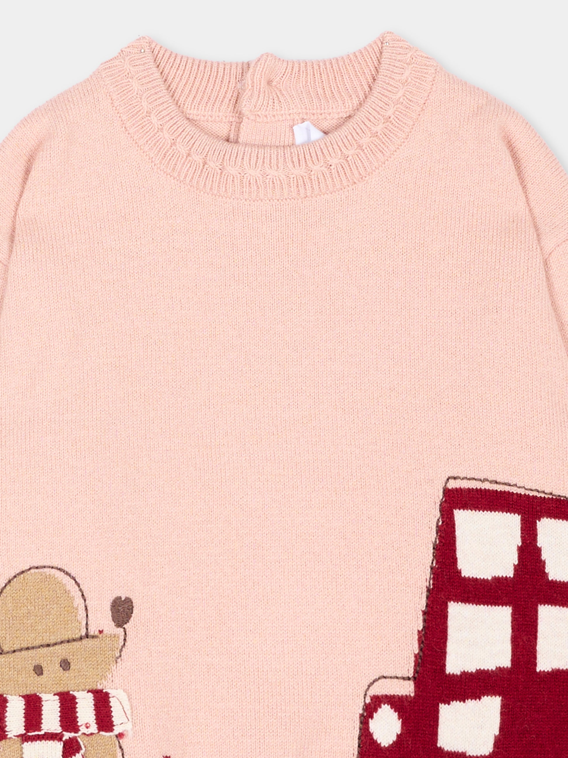 Maglione rosa per neonata con topolino,Mayoral,2385 057