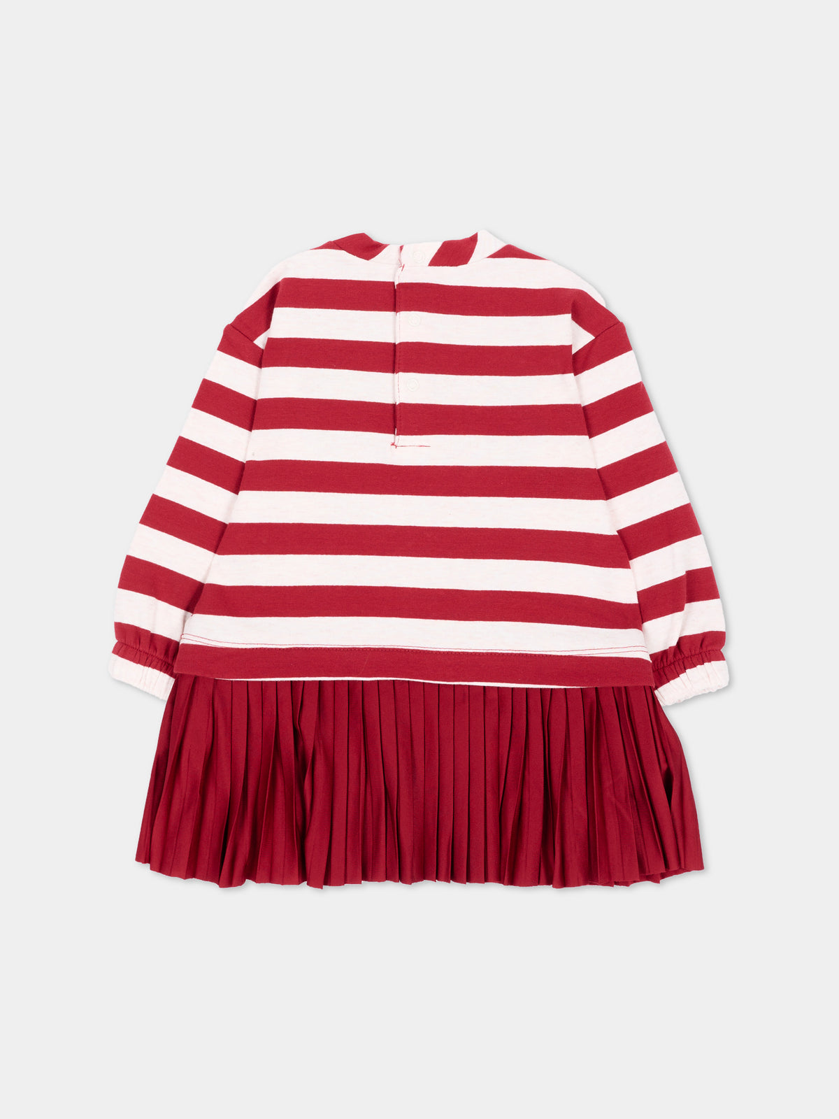 Vestito a manica lunga bordeaux righe per neonata,Mayoral,2901 074
