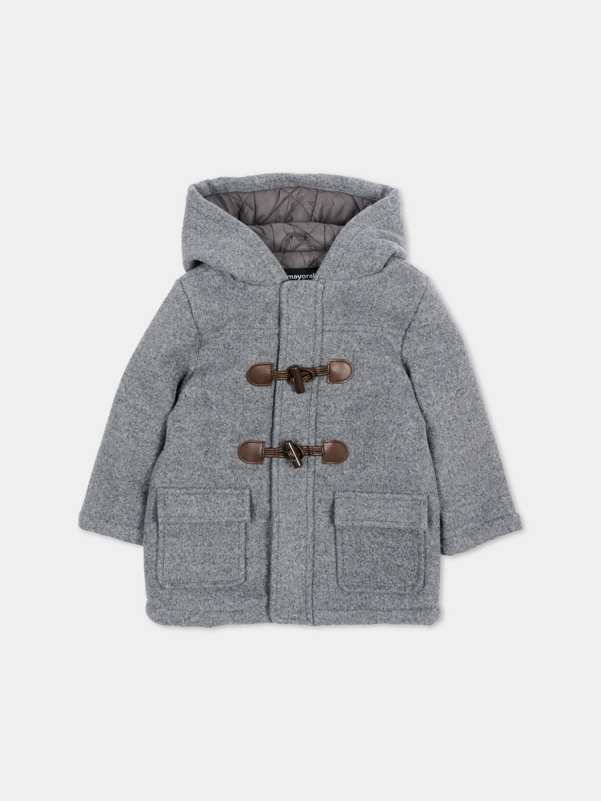 Cappotto grigio per neonato con alamari,Mayoral,2426 037