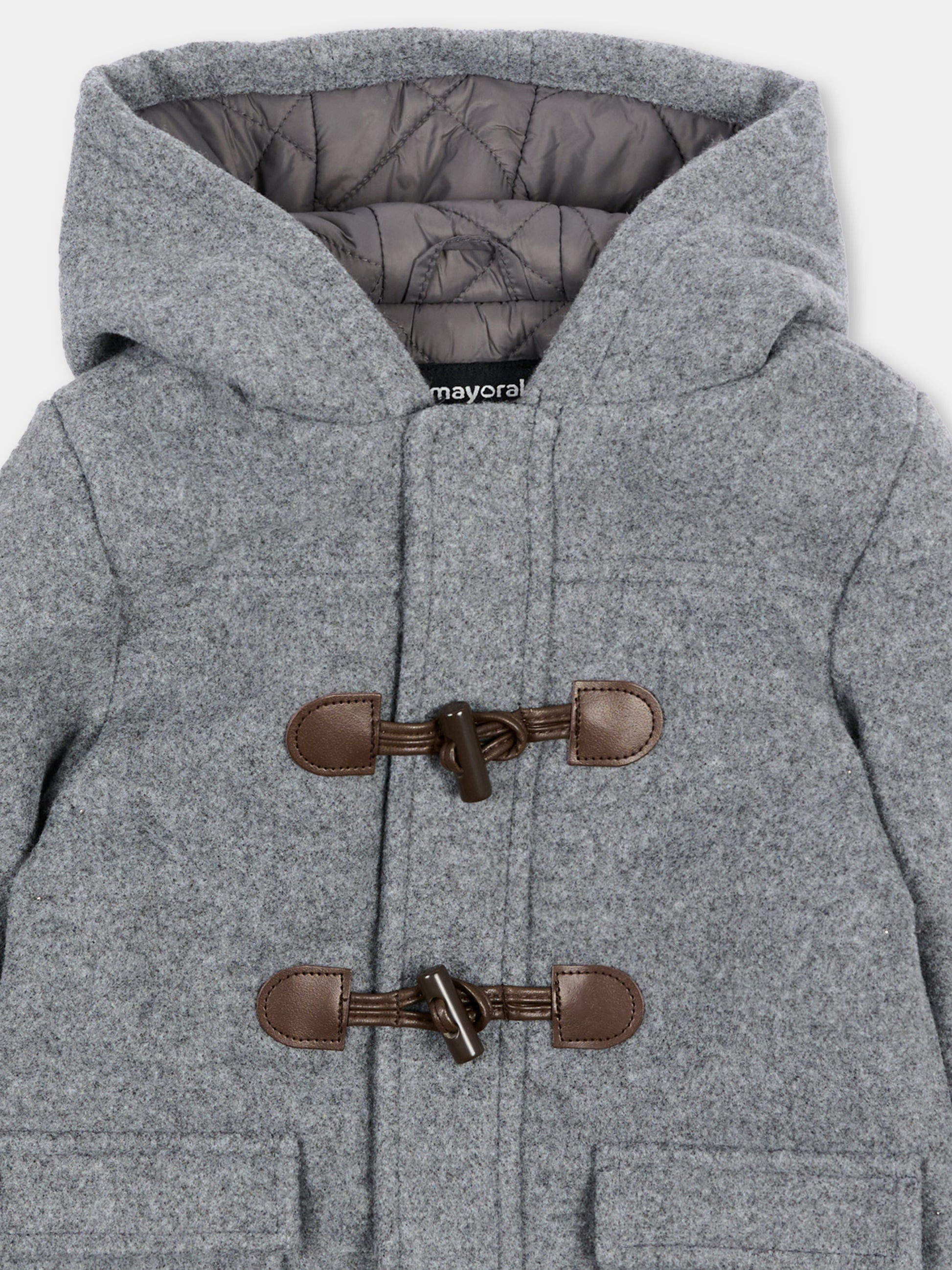 Cappotto grigio per neonato con alamari,Mayoral,2426 037