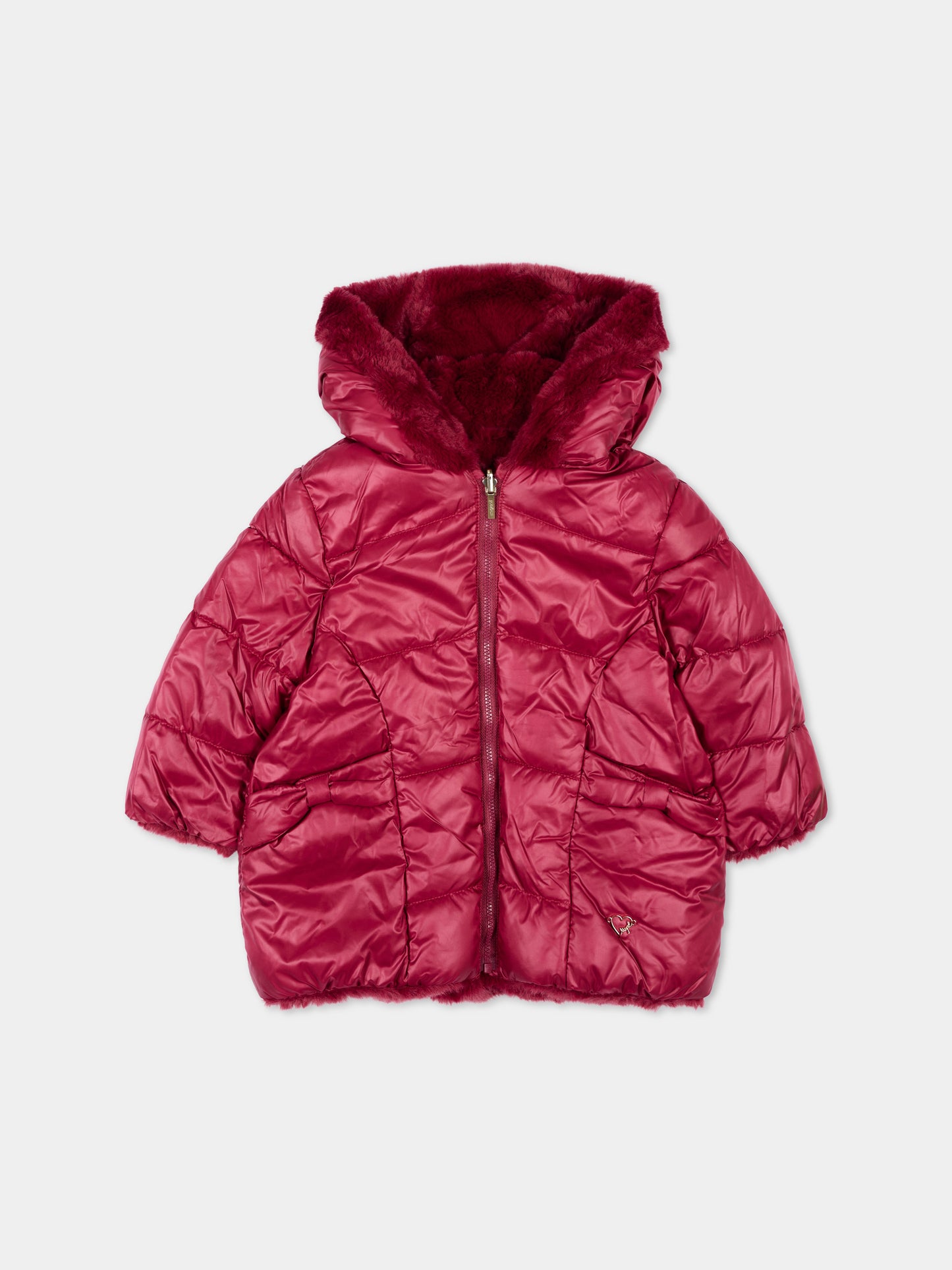 Piumino bordeaux reversibile per neonata,Mayoral,2439 091