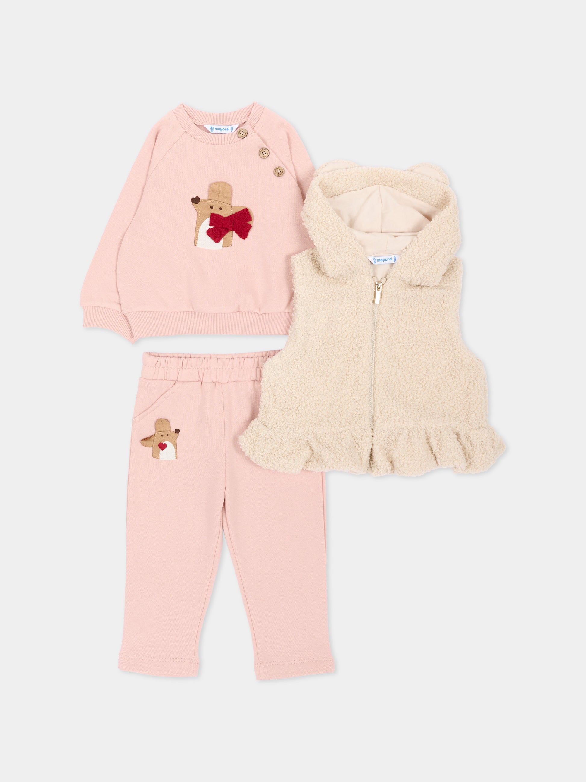 Completo sportivo rosa per neonata con topolino,Mayoral,2837 072