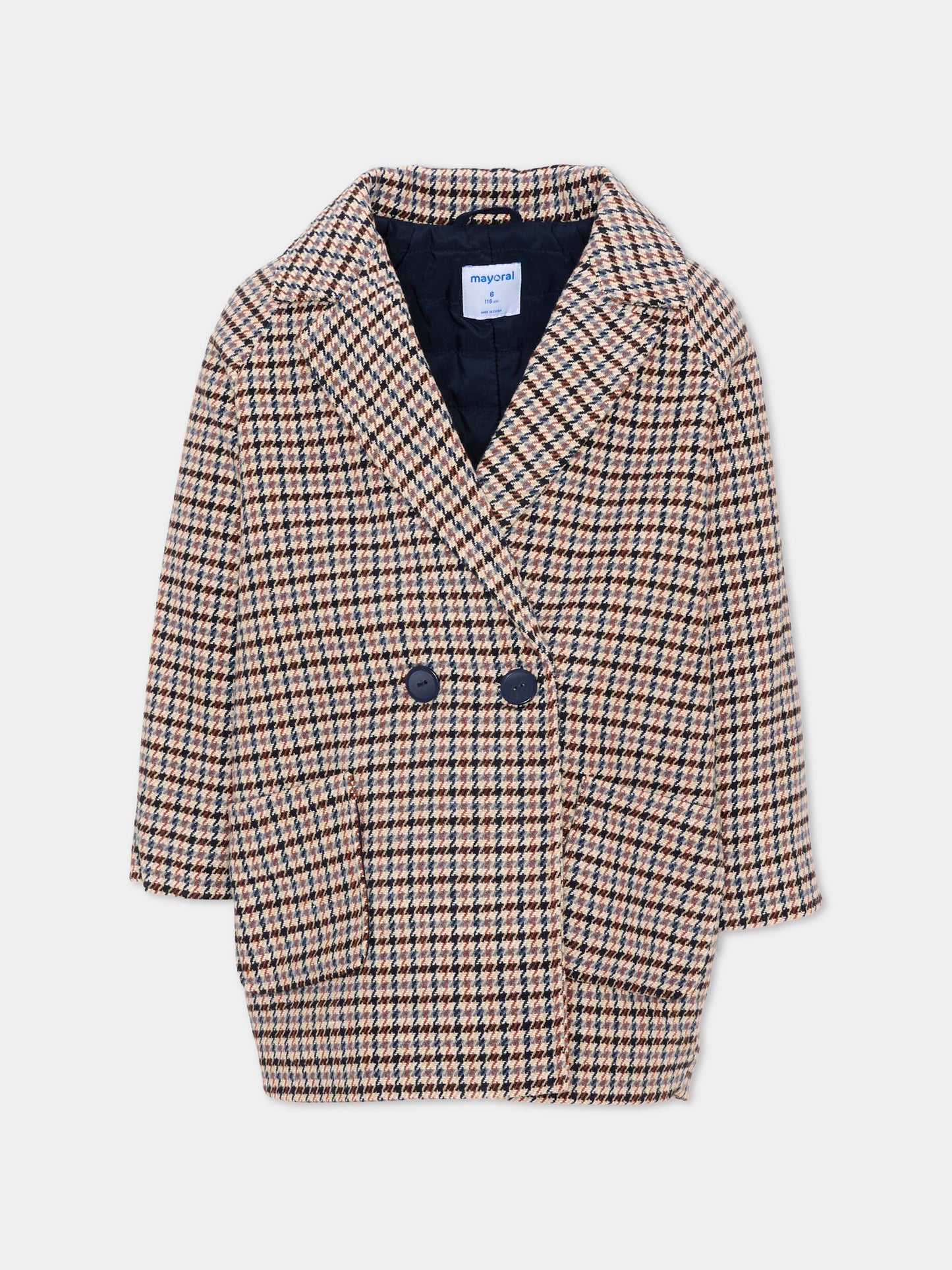 Cappotto multicolor pied de poule perbambina,Mayoral,4414 025