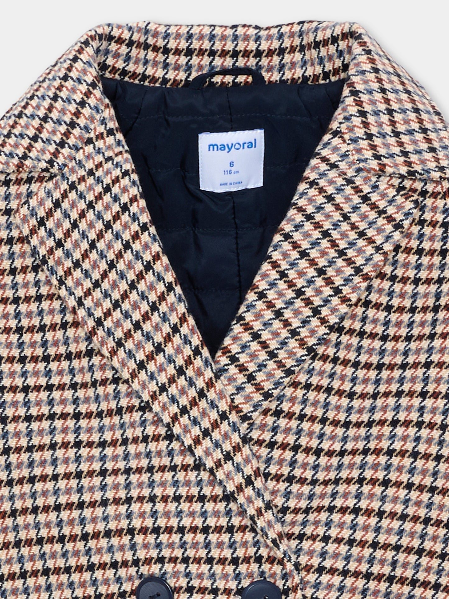 Cappotto multicolor pied de poule perbambina,Mayoral,4414 025