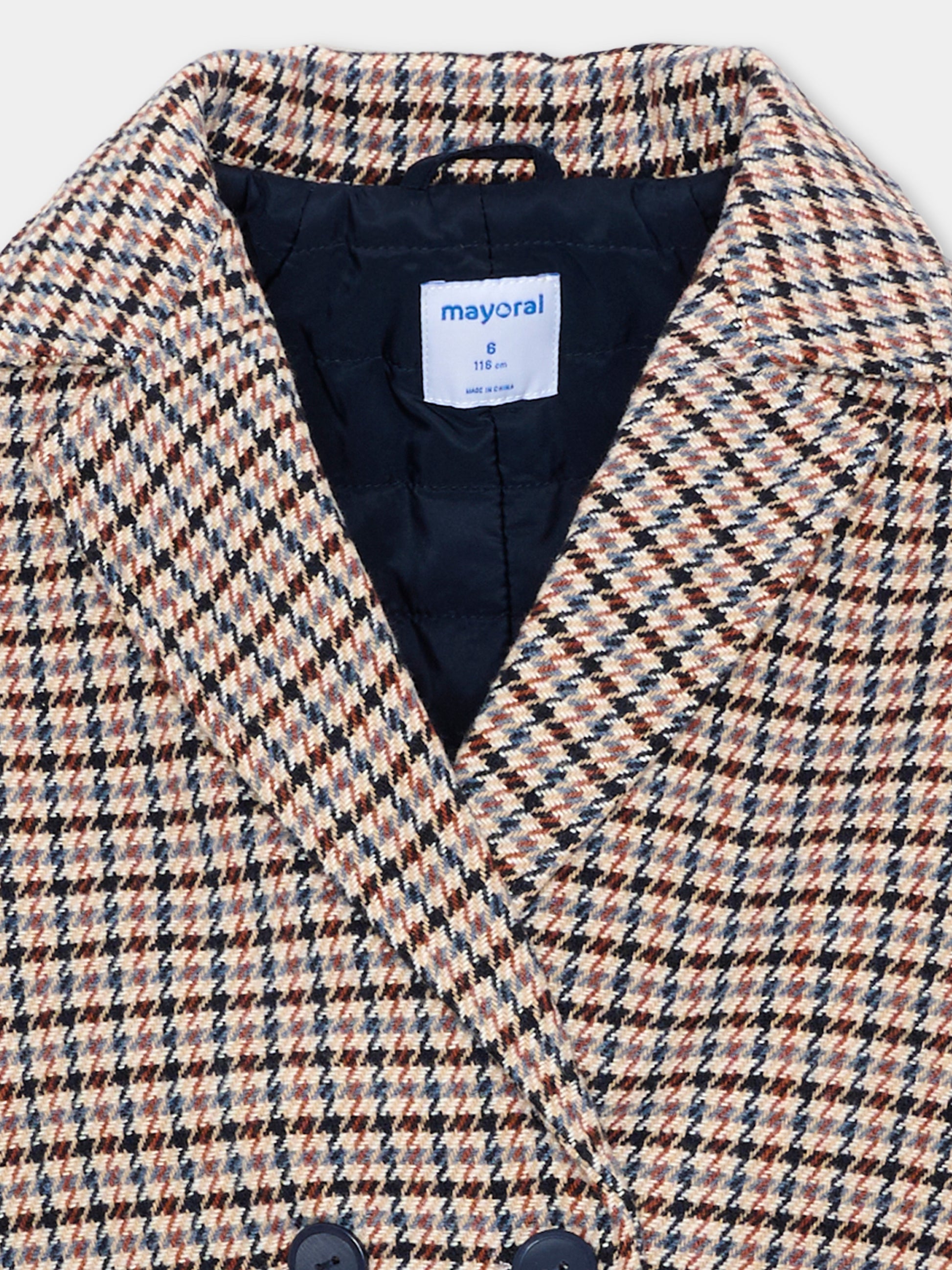 Cappotto multicolor pied de poule perbambina,Mayoral,4414 025