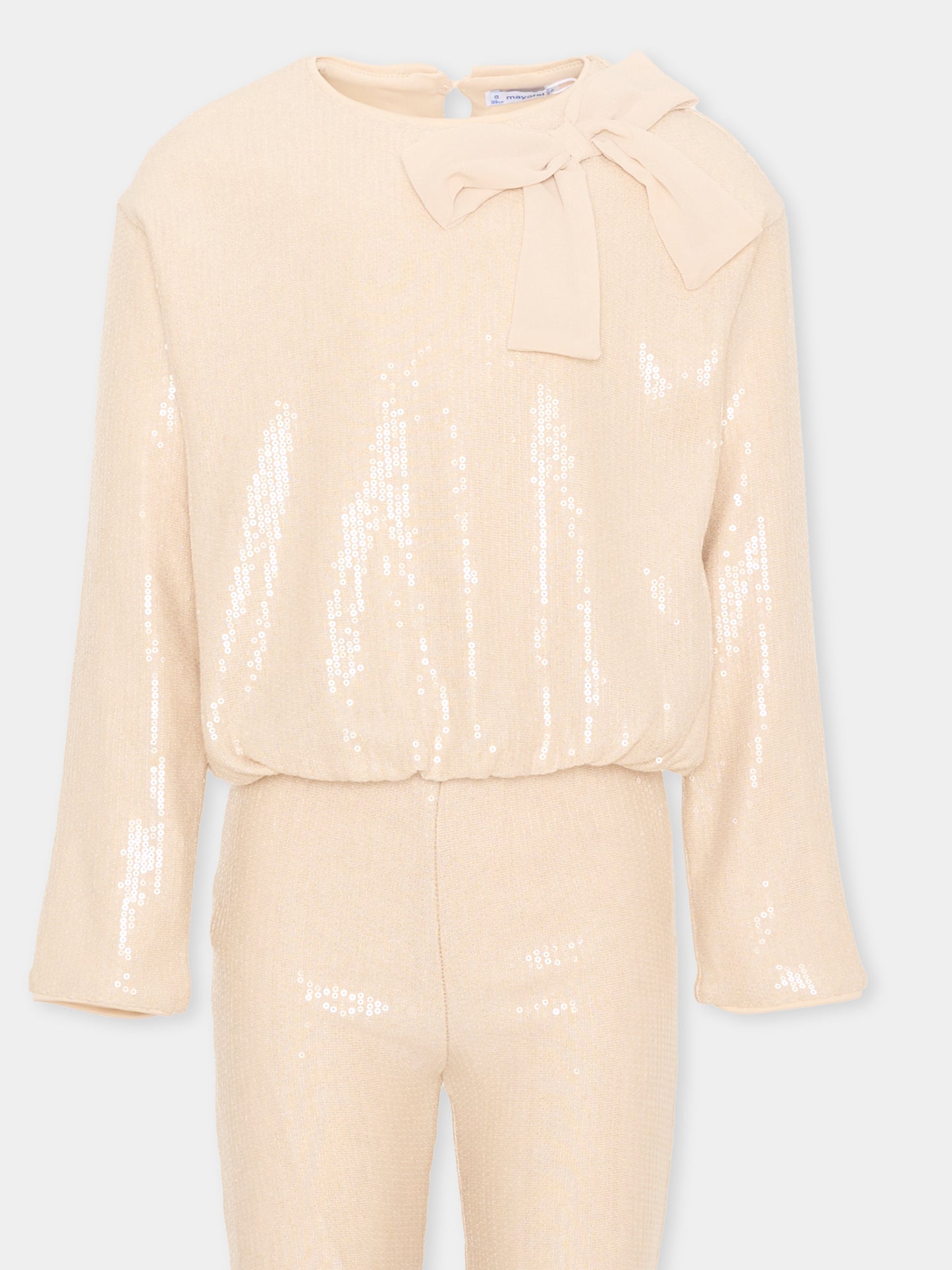 Completo elegante avorio per bambina con paillettes,Mayoral,4528 085