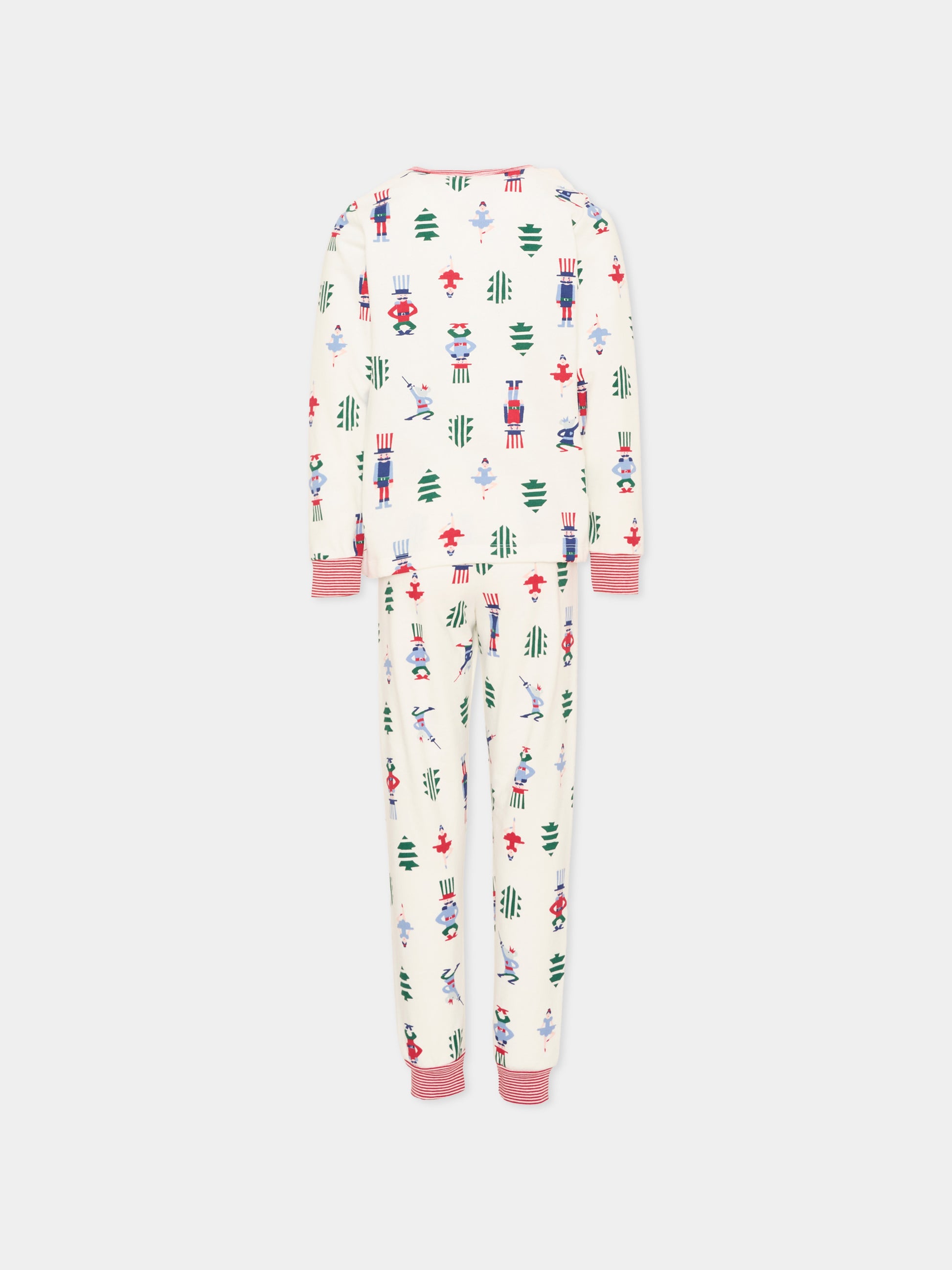 Pigiama bianco per bambina con stampa all-over,Petit Bateau,A0GDL 01