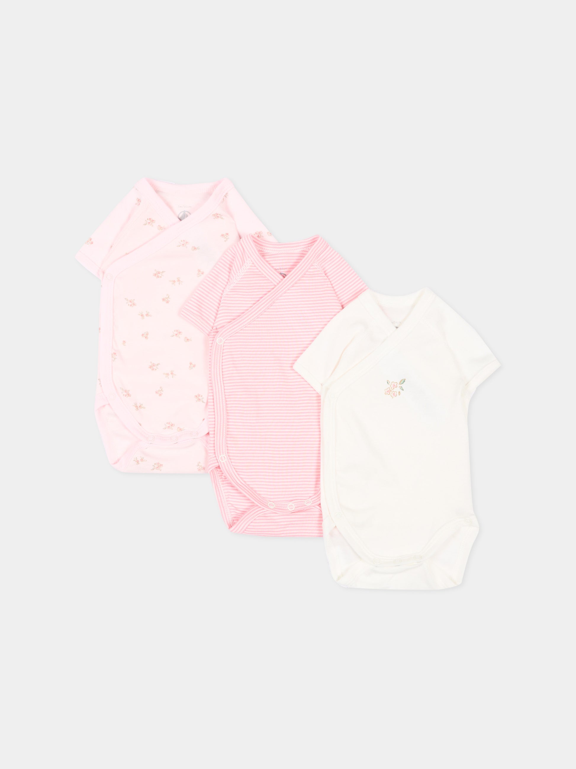 Set body multicolor per neonata con fiori,Petit Bateau,A0GHN 00