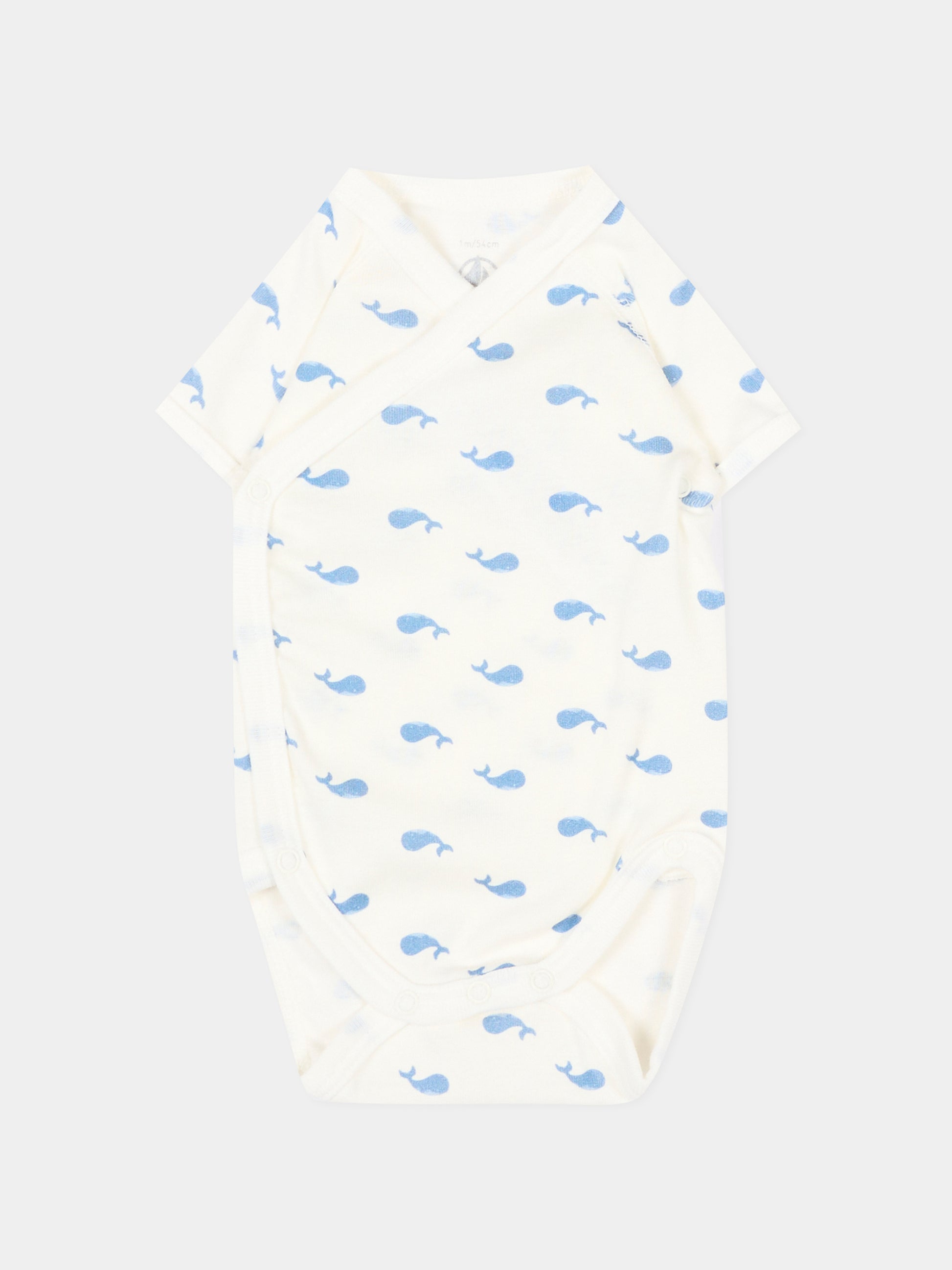 Set body multicolor per neonato con balene,Petit Bateau,A0GHM 00