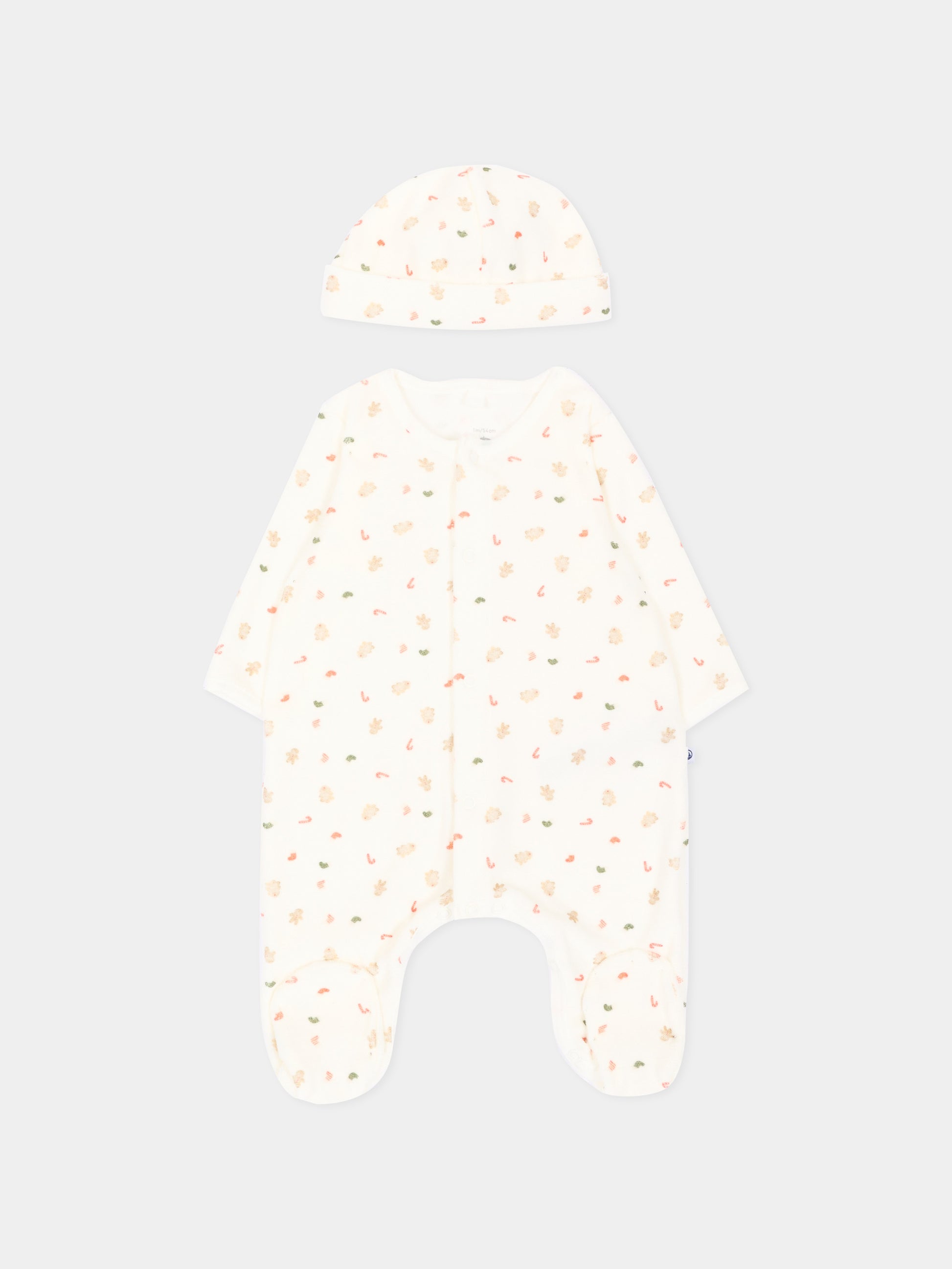 Set tutina avorio per neonata con fantasia,Petit Bateau,A0GDR 00