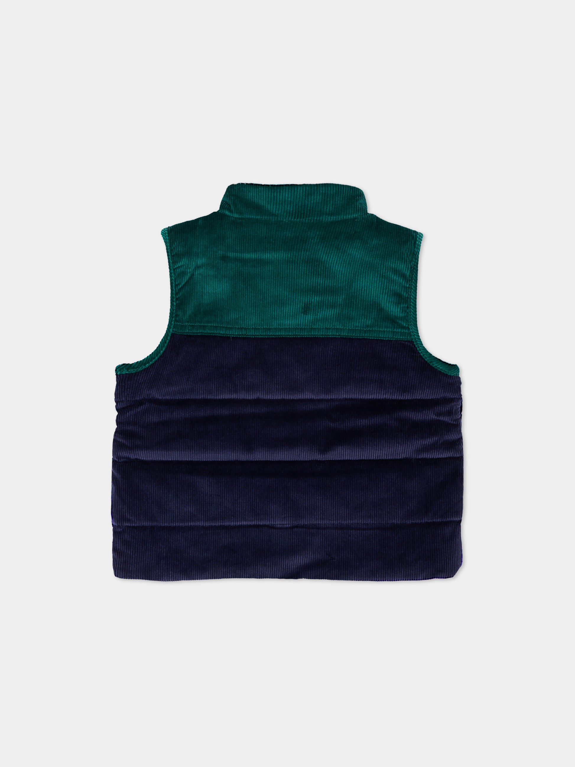 Gilet blu per neonato in velluto,Petit Bateau,A0GIV 01