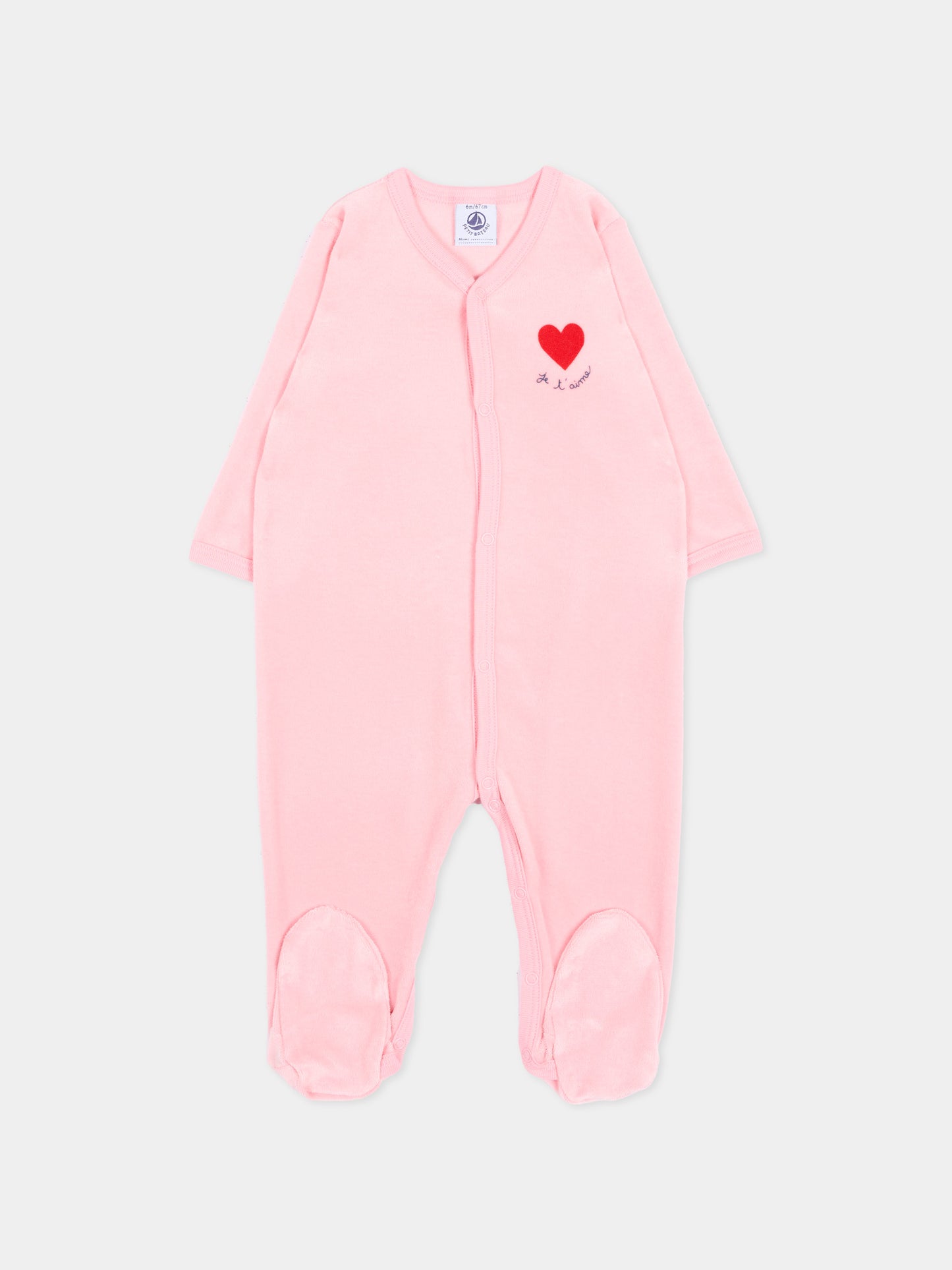 Tutina rosa per neonata con cuore,Petit Bateau,A0GJ8 03