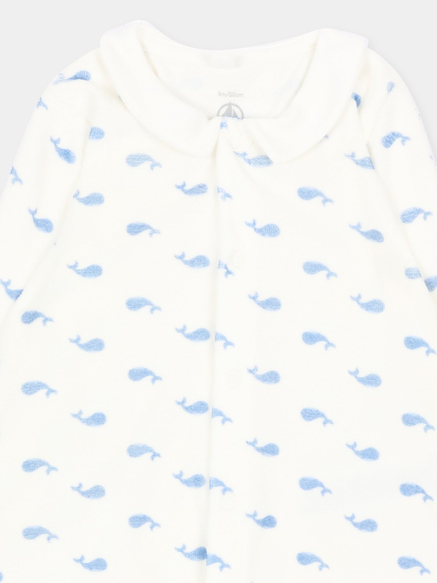 Tutina avorio per neonati con balene,Petit Bateau,A0GAB 01
