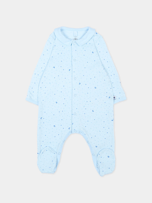 Tutina azzurra per neonato con stelle,Petit Bateau,A0GGR 01