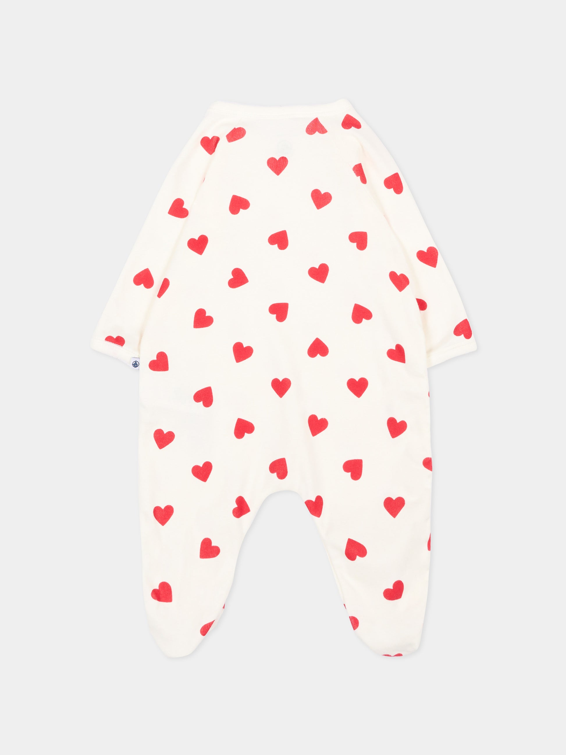 Set tutine avorio per neonata con cuori,Petit Bateau,A0FF9 00