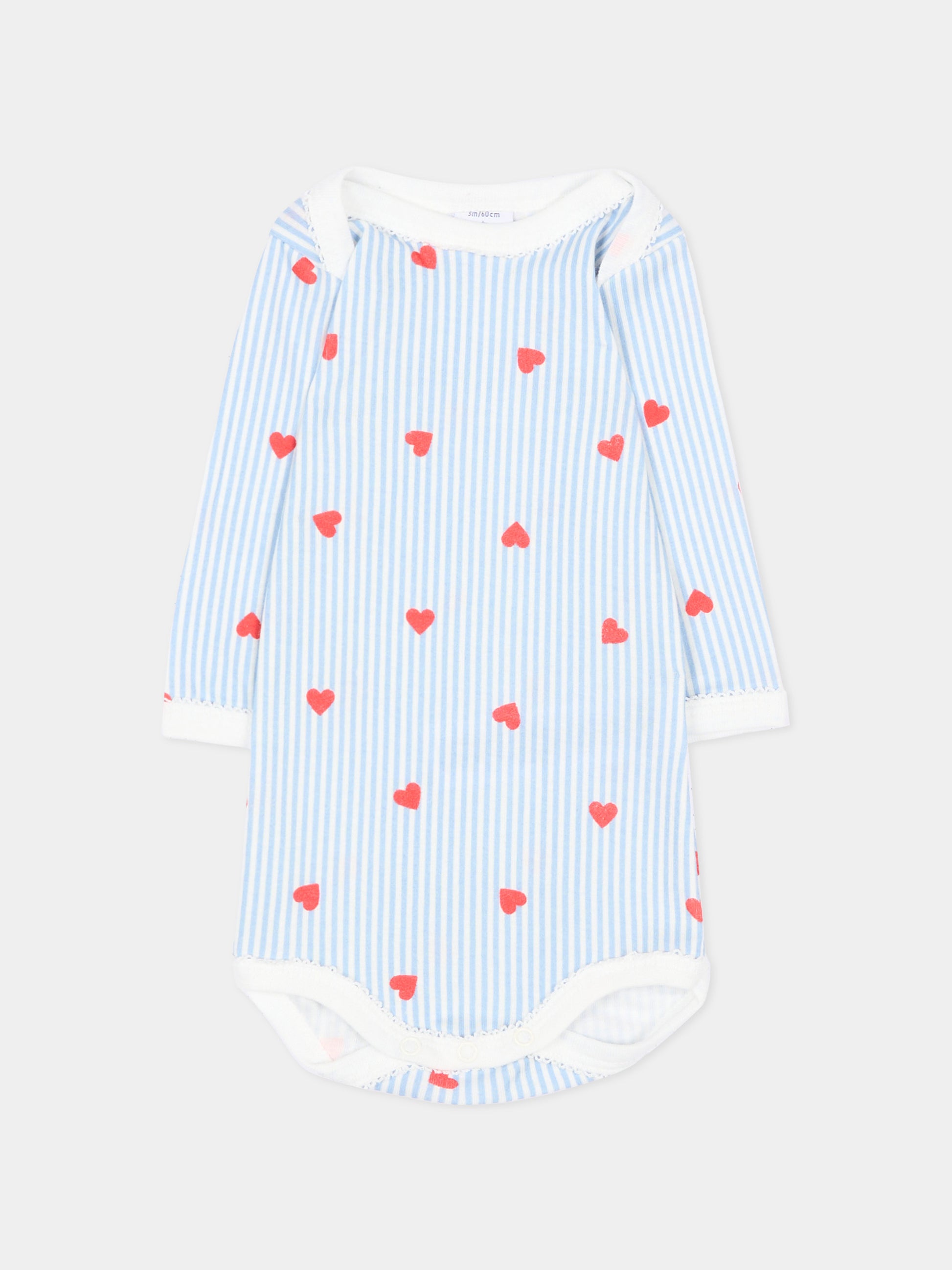Body multicolor per neonata con cuori,Petit Bateau,A0GYS 00