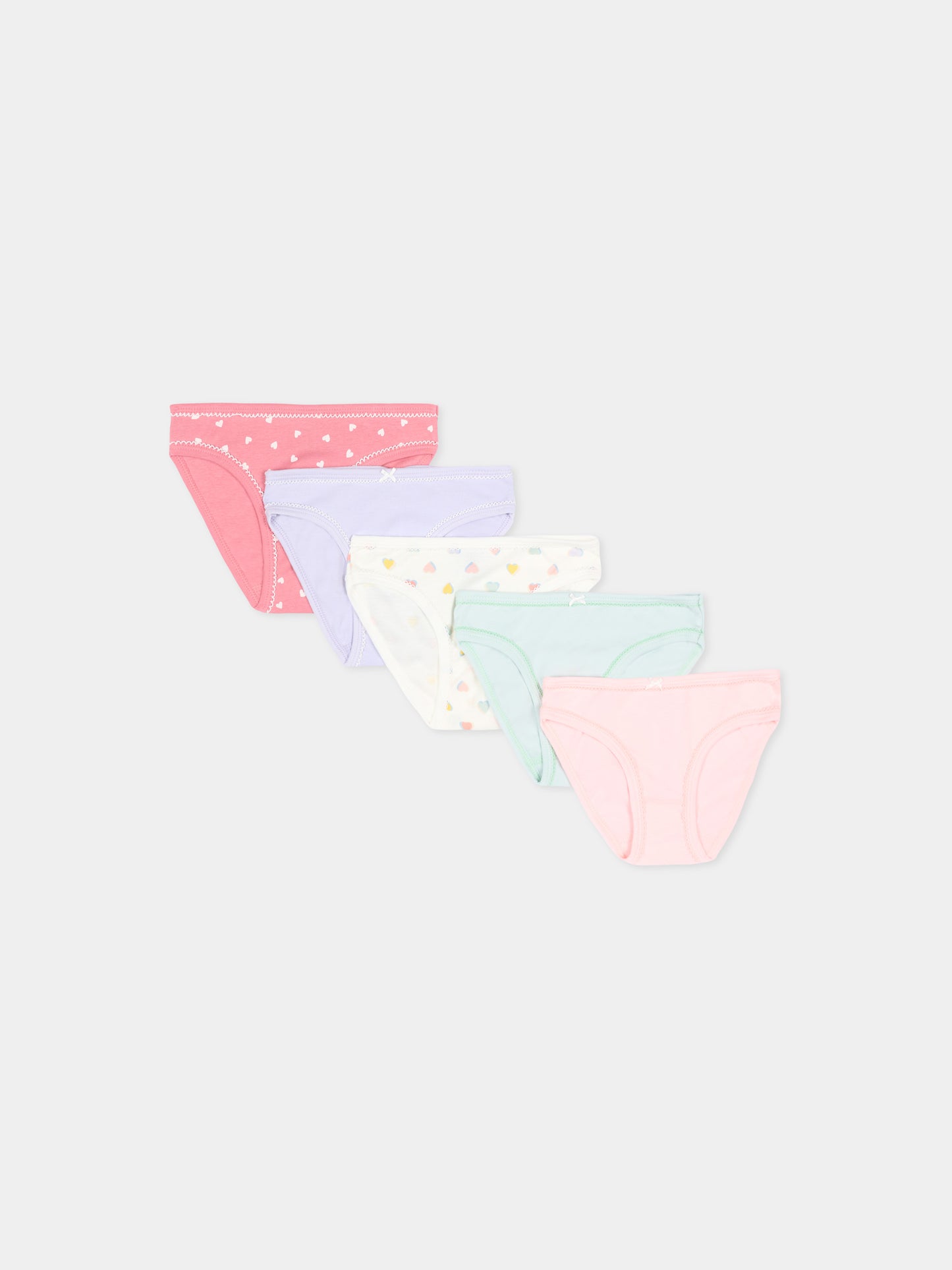 Slip multicolor per bambina con cuori,Petit Bateau,A0GNA 00