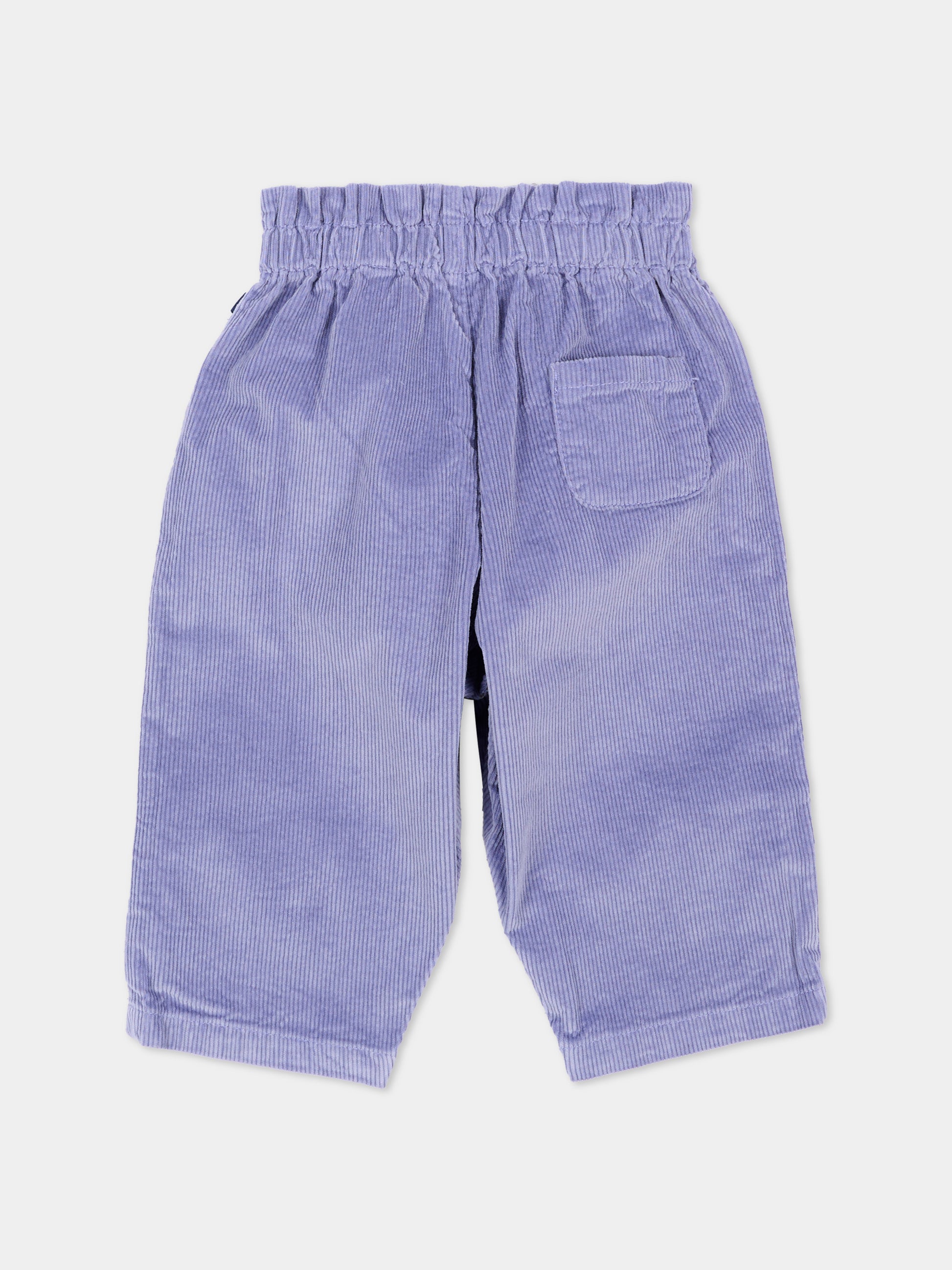 Pantalone lilla per neonata a coste,Petit Bateau,A0GTL 02