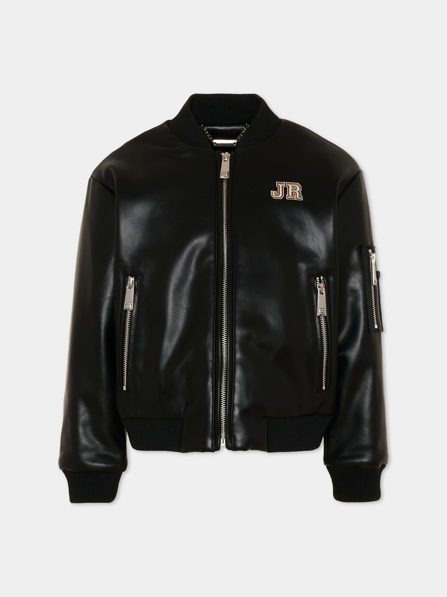 Bomber nero per bambino con logo,Richmond,RBA26064GB BLACK BLACK