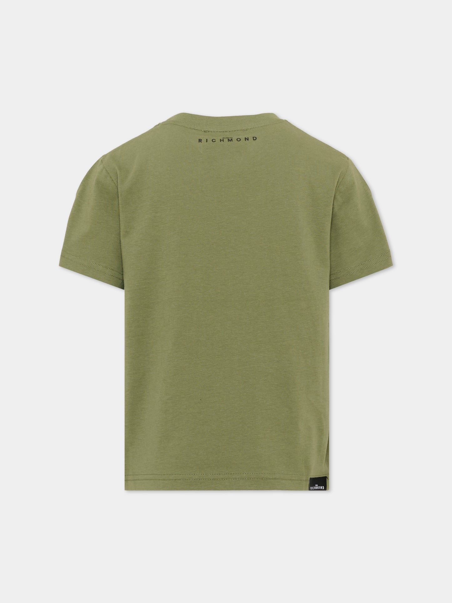 T-shirt verde per bambino con logo,Richmond,RBA26008TS OLIVE OLIVE