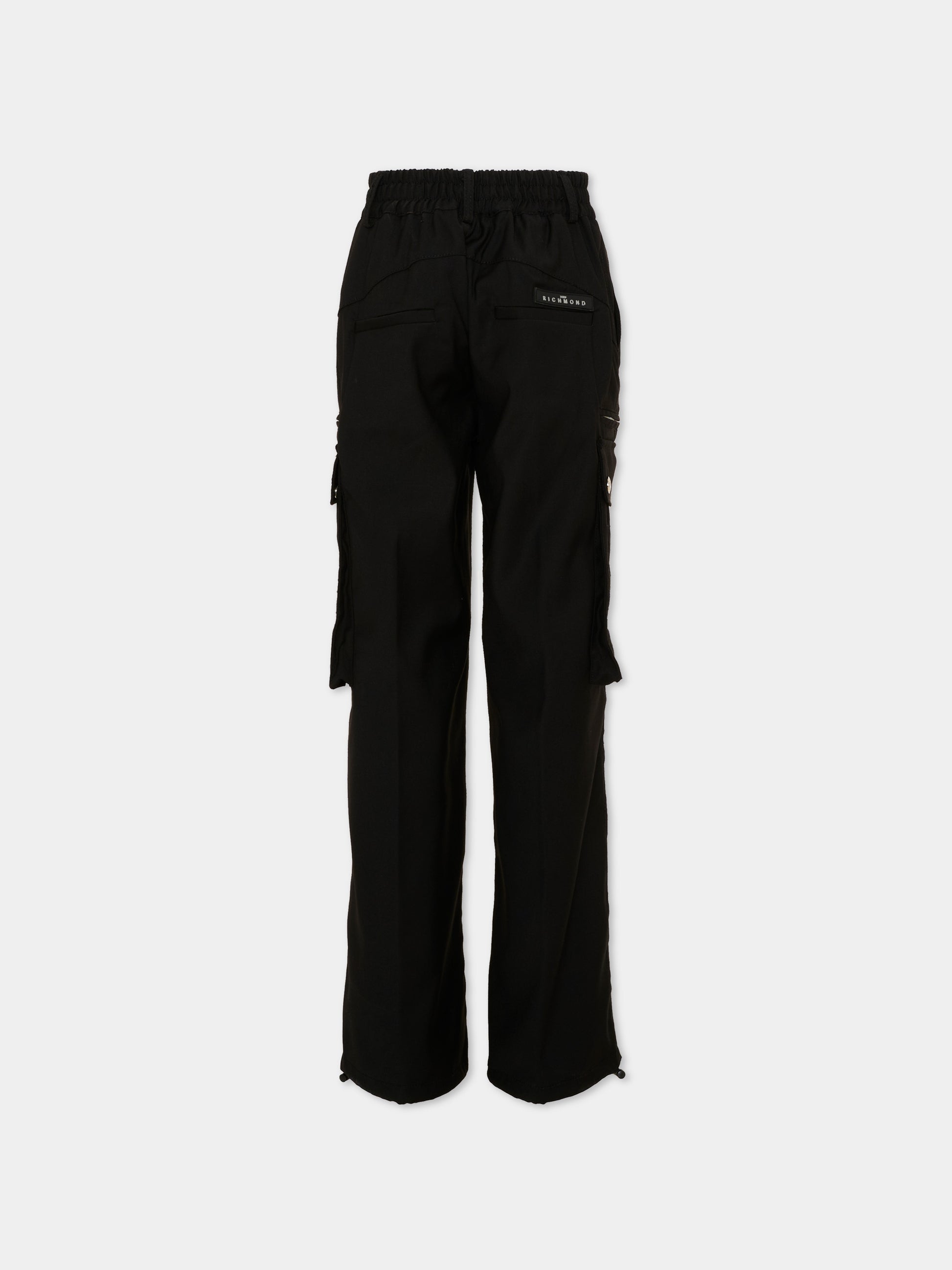 Pantalone nero cargo per bambino con logo,Richmond,RBA26130PA BLACK BLACK