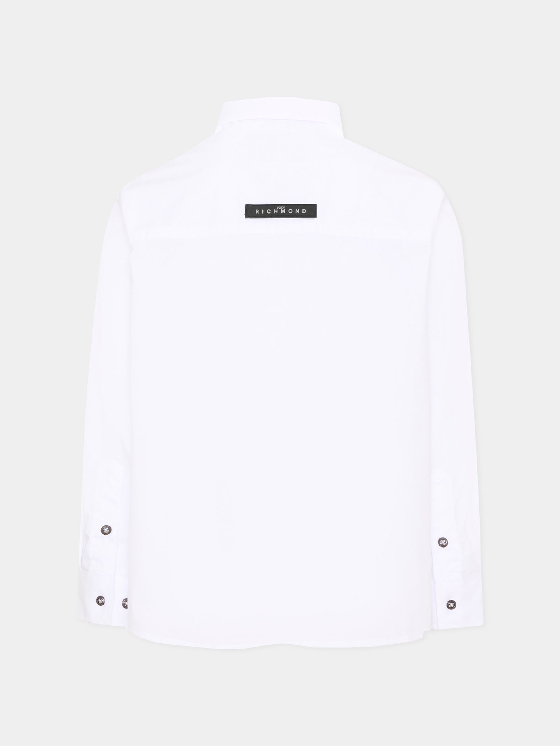 Camicia a manica lunga bianca per bambino logo,Richmond,RBA26102CA WHITE WHITE