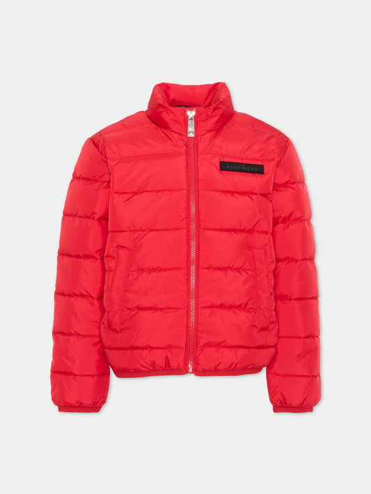 Piumino rosso per bambino con logo,Richmond,RBA26014PI RED/BLACK RED
