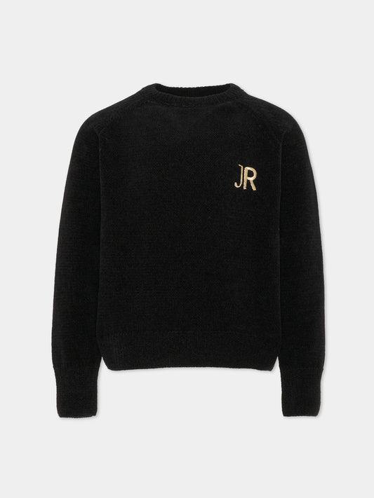 Maglione nero per bambino con logo,Richmond,RBA26046MA BLACK BLACK