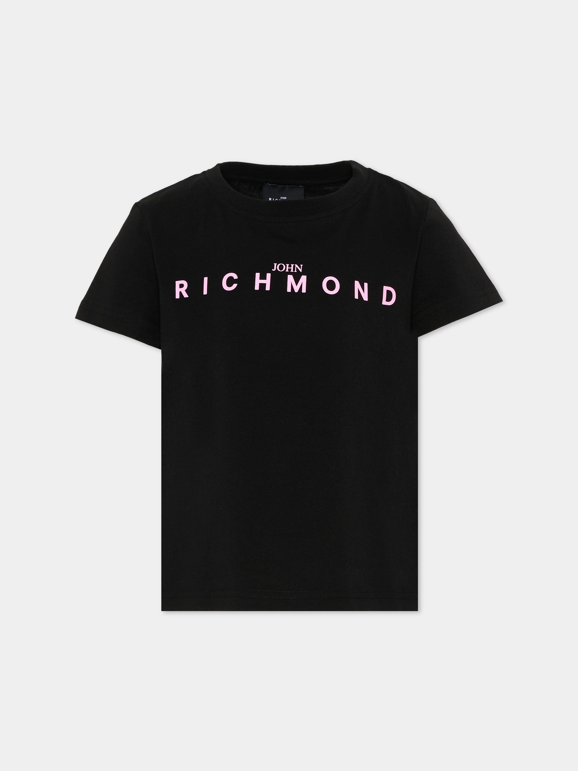 T-Shirt nera per bambina con logo,Richmond,RGA26008TS BLACK BLACK