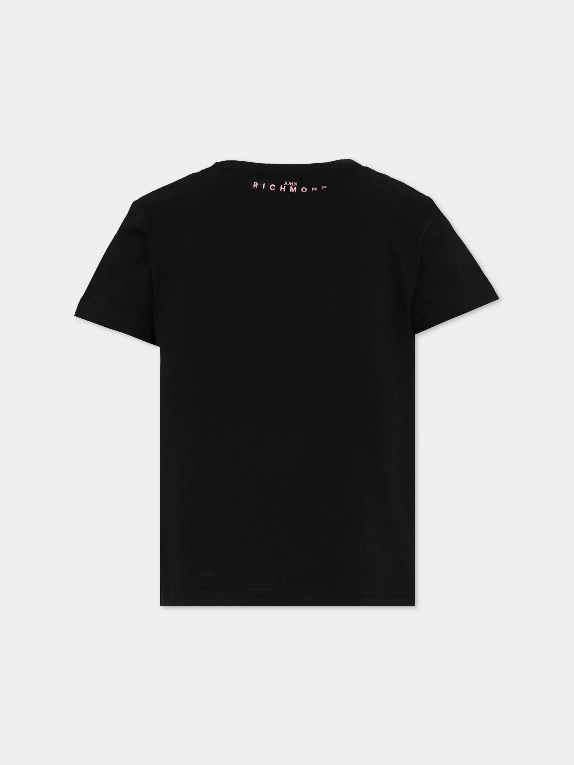 T-Shirt nera per bambina con logo,Richmond,RGA26008TS BLACK BLACK