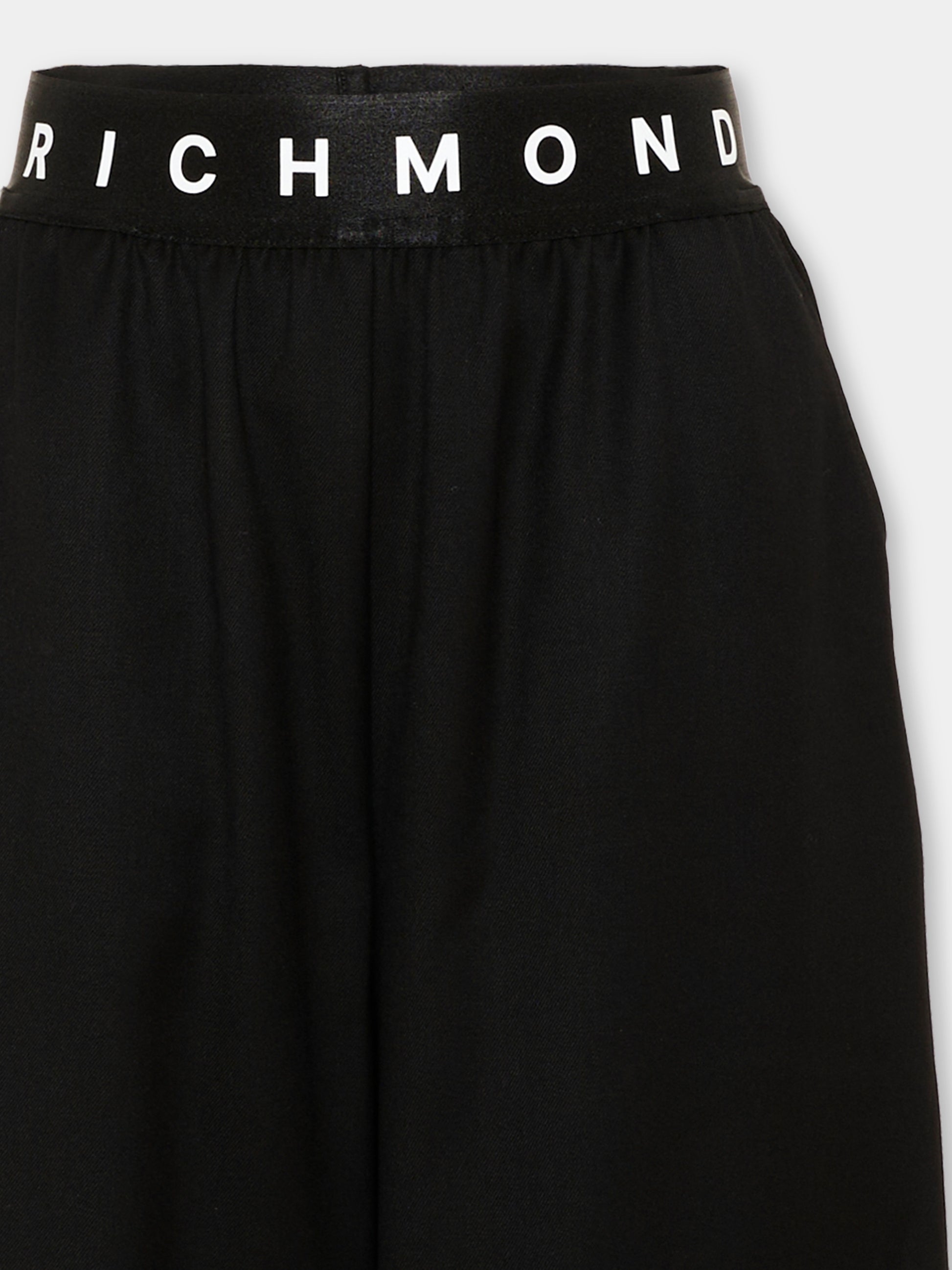 Pantalone nero per bambina con logo,Richmond,RGA26055PA BLACK BLACK