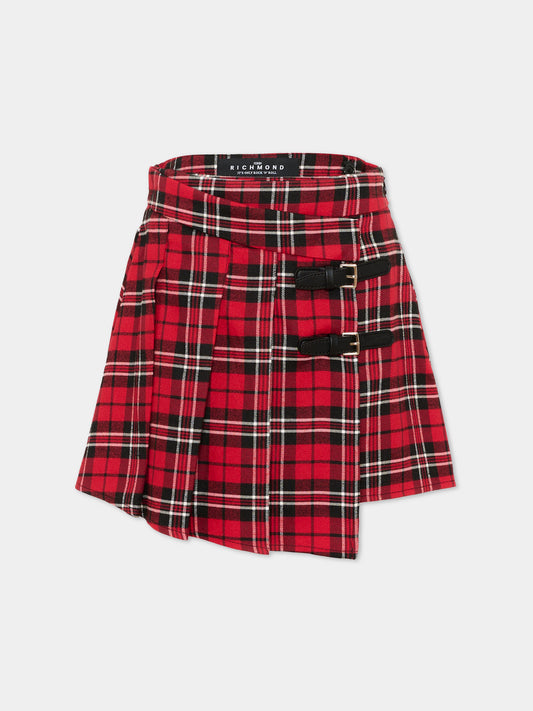 Gonna rossa per bambina tartan,Richmond,RGA26137GO CHK_RED_F. CHECK RED FANTASY