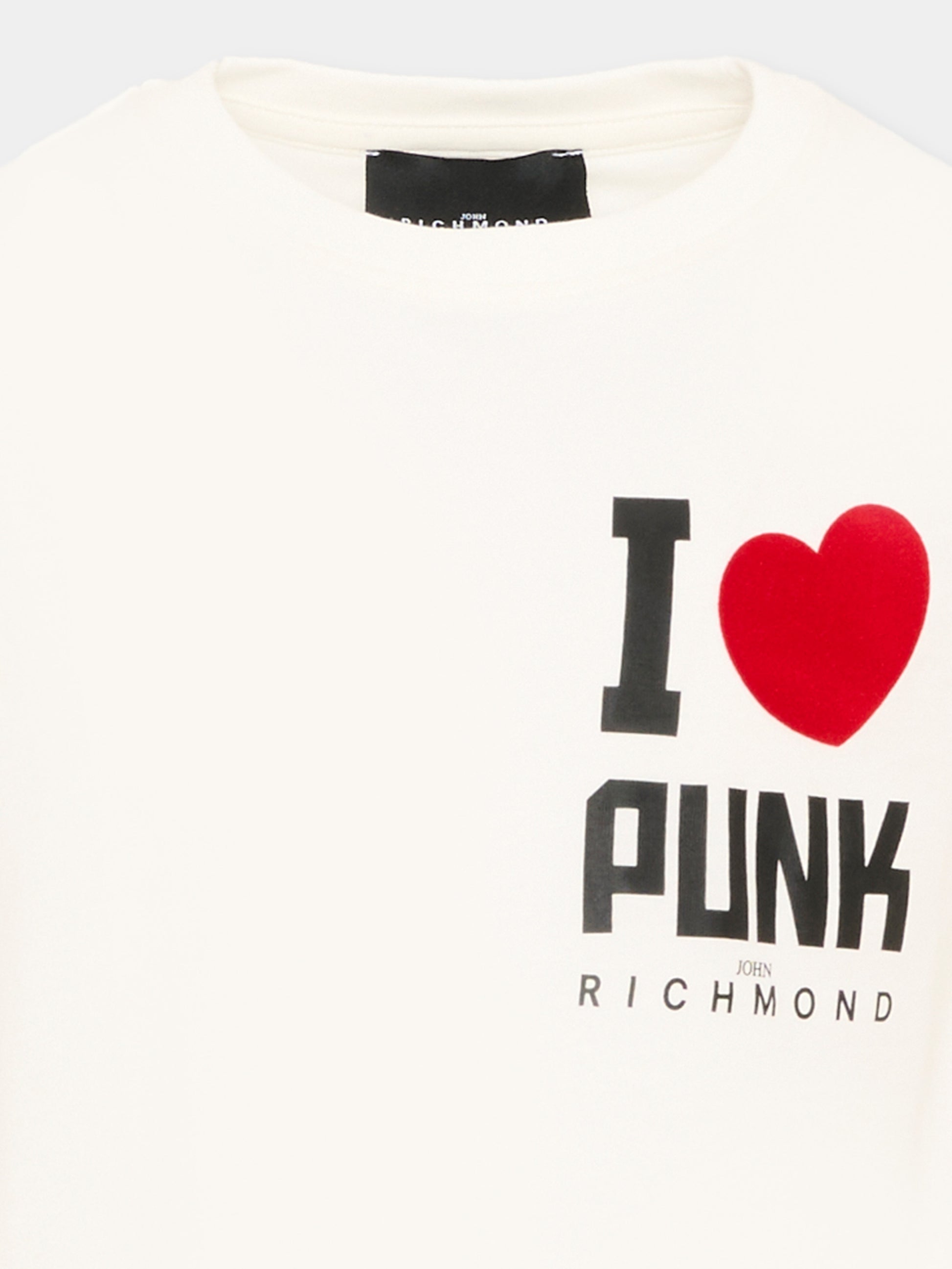 T-shirt a manica lunga avorio per bambina logo,Richmond,RGA26092TS OFF-WHITE OFF-WHITE