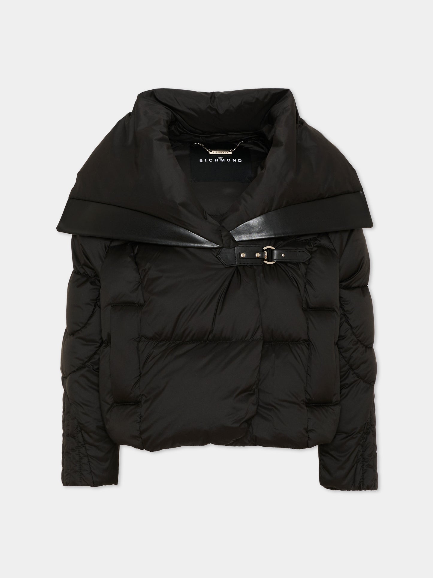 Piumino nero per bambina con maxi collo,Richmond,RGA26153PI BLACK BLACK