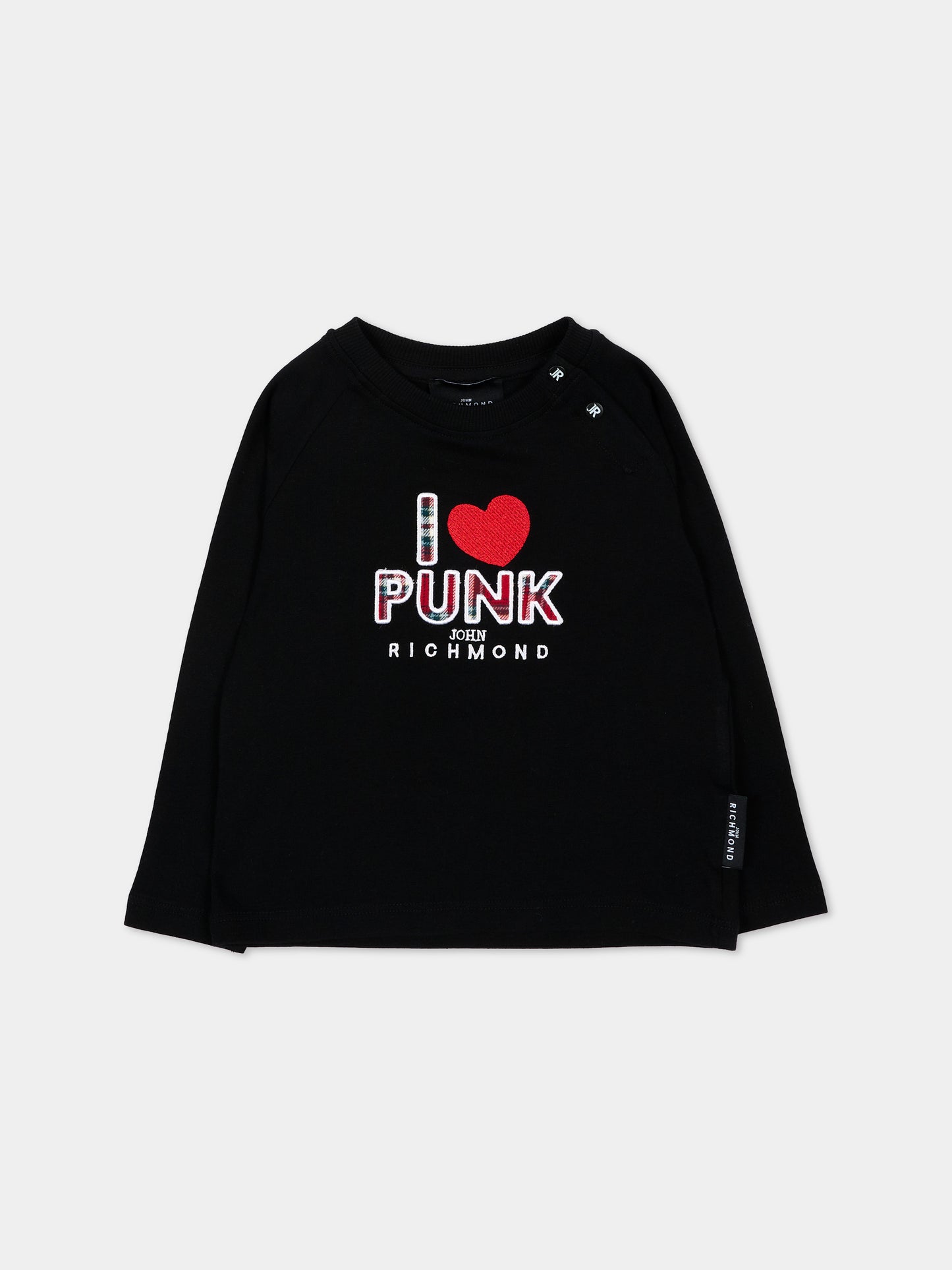 T-shirt nera per neonata con logo,Richmond,RIA26085TS BLACK BLACK