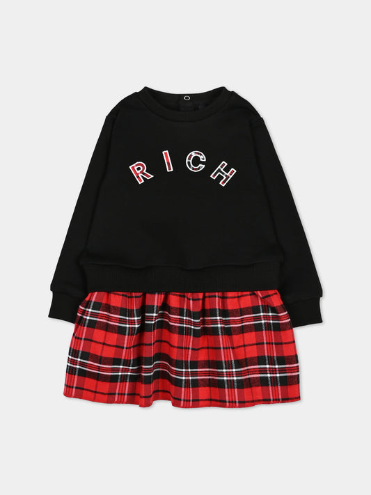 Vestito a manica lunga nero per neonato,Richmond,RIA26082VE BLACK/R.T. BLACK