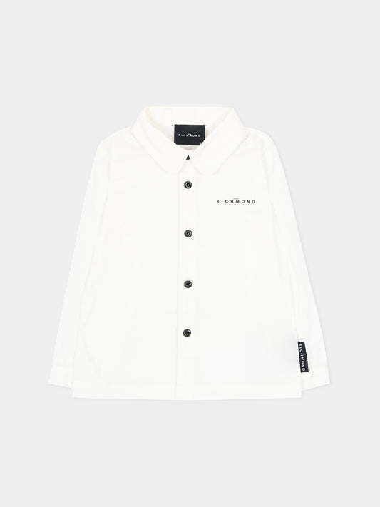 Camicia a manica lunga bianca per neonato con logo,Richmond,RIA26032CA OFF-WHITE OFF-WHITE