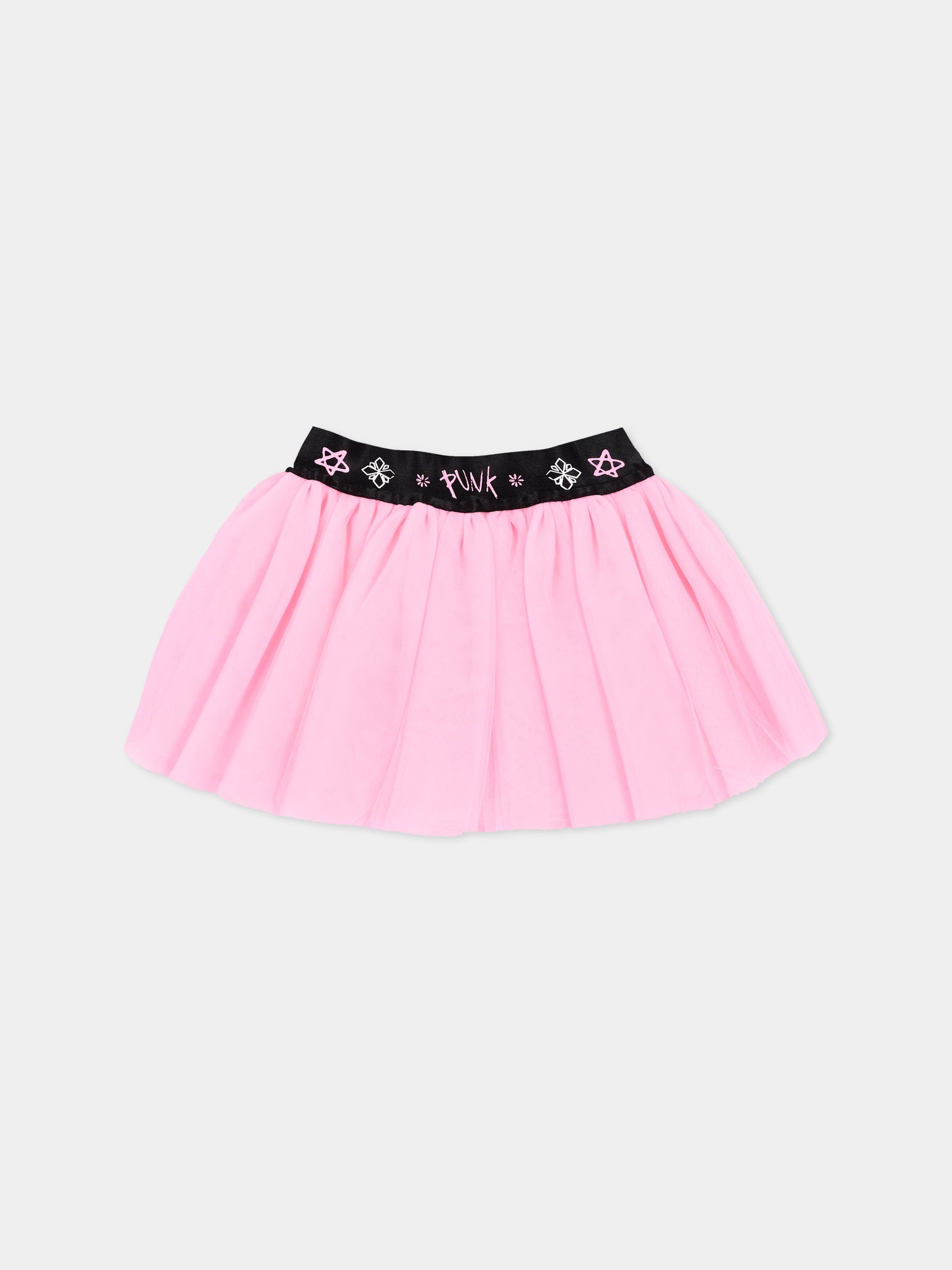 Gonna rosa per neonata logo Richmond,Richmond,RIA26096GO PINK_B/BLK PINK BEGONIA