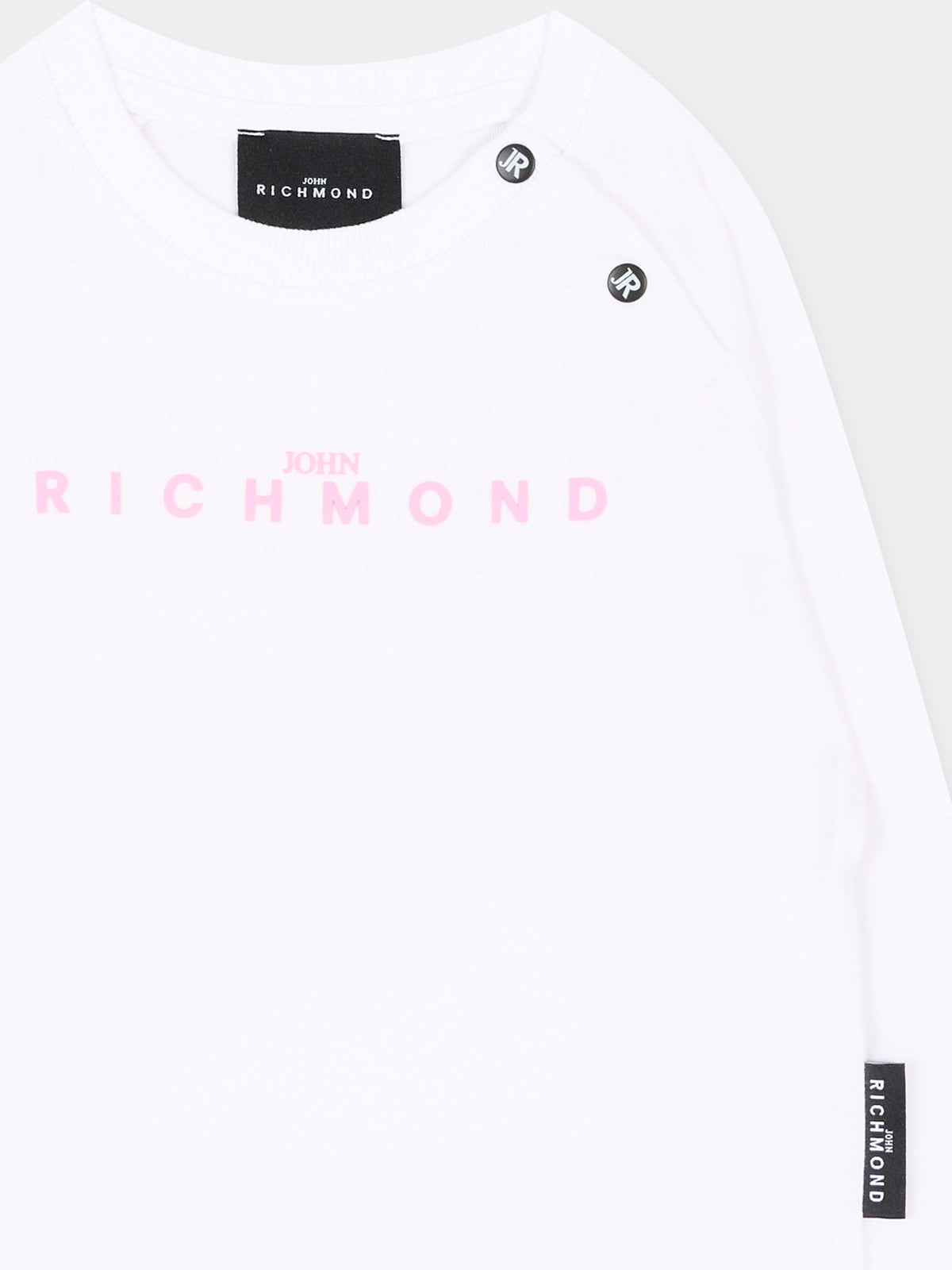 T-shirt a manica lunga bianca per neonata logo,Richmond,RIA26022TS WHITE WHITE
