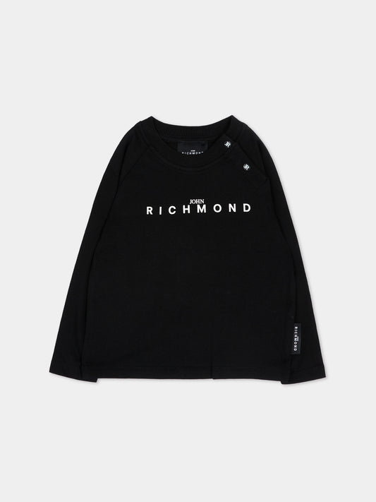 T-Shirt nera per neonato con logo,Richmond,RIA26006TS BLACK BLACK