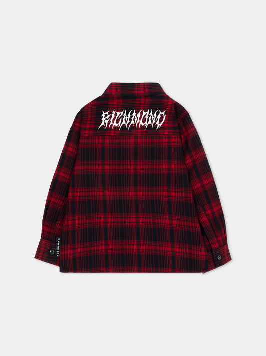 Camicia a manica lunga rossa in tartan per neonato,Richmond,RIA26046CA RED_TARTAN RED TARTAN