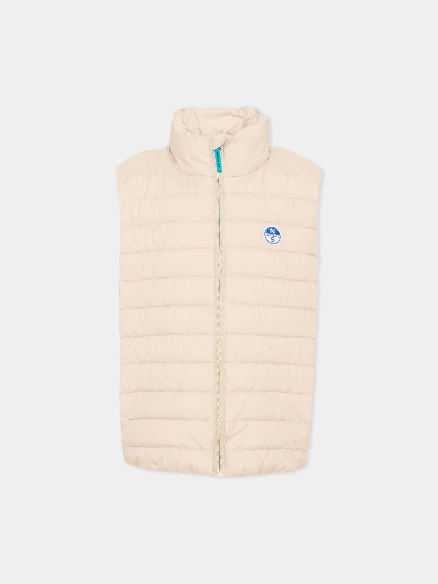 Gilet beige per bambini trapuntato,North Sails,NBA26073PI WINTER ROPE