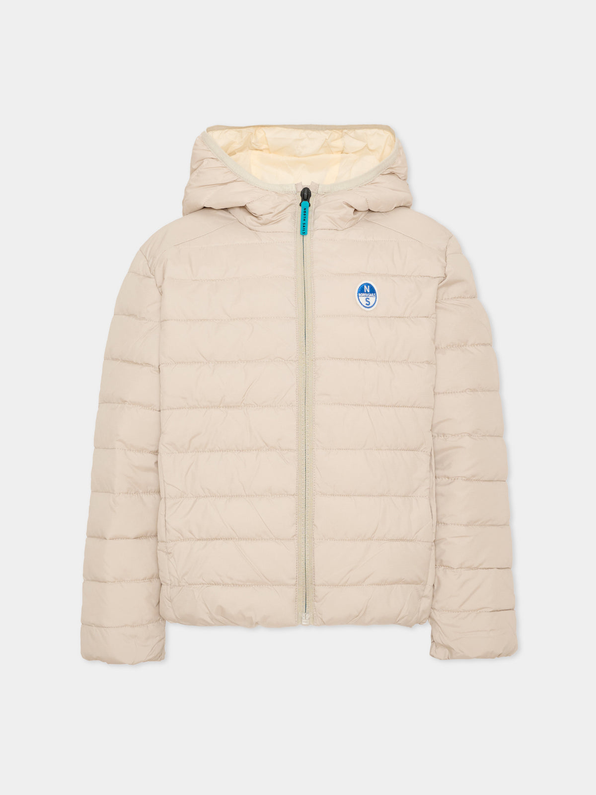 Piumino beige per bambino con cappuccio,North Sails,NBA26072PI WINTER ROPE