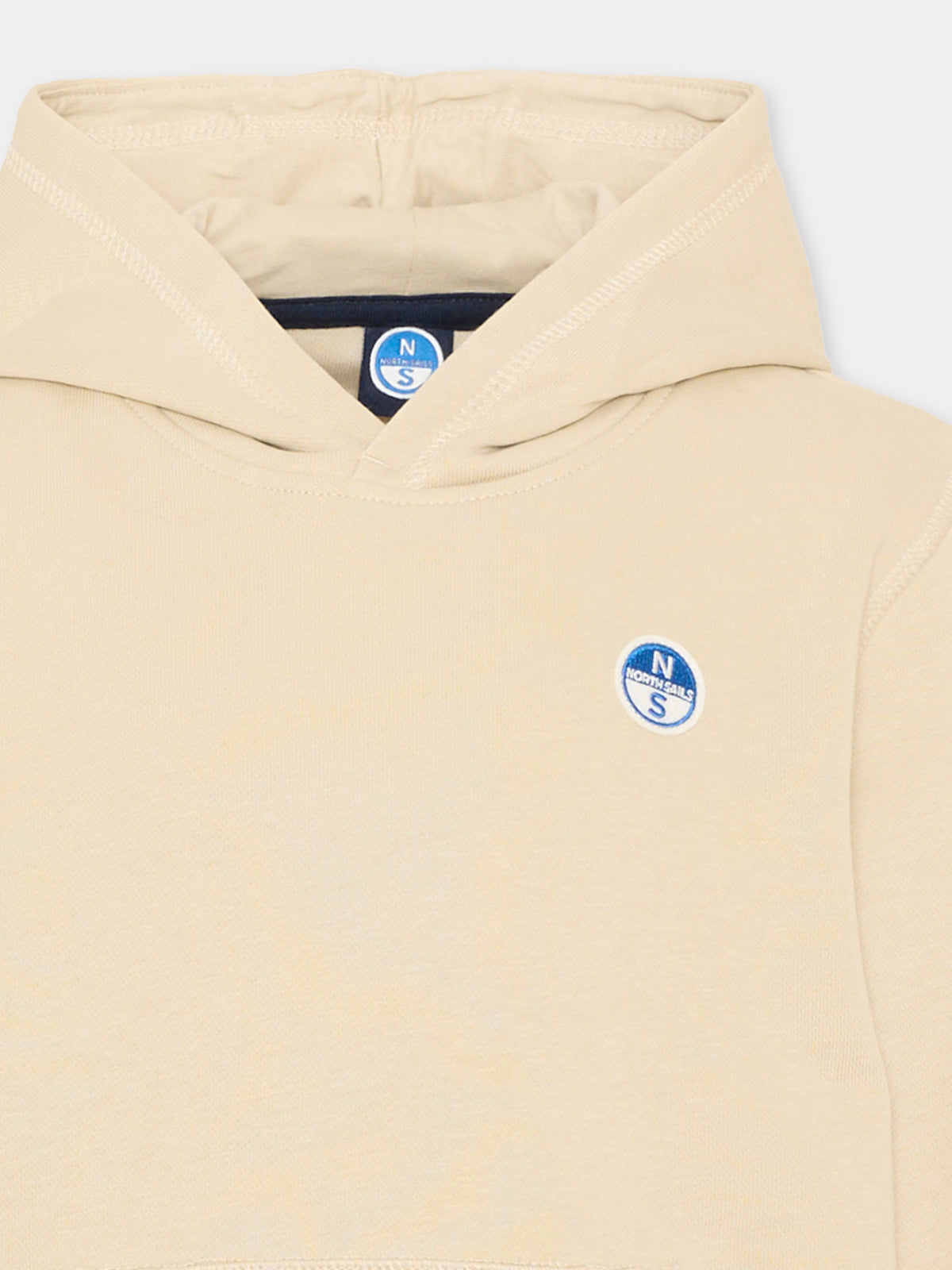 Felpa con cappuccio beige per bambino con logo,North Sails,NBA26080FE WINTER ROPE
