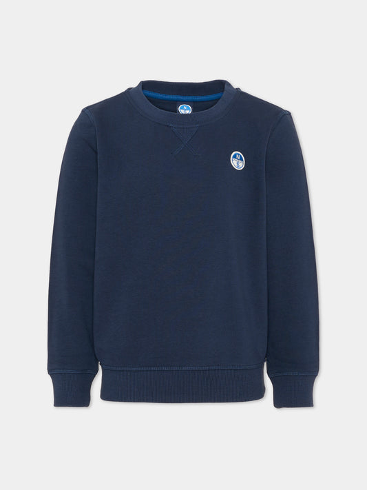 Felpa girocollo blu per bambino con logo,North Sails,NBA26079FE BLUE NAVY