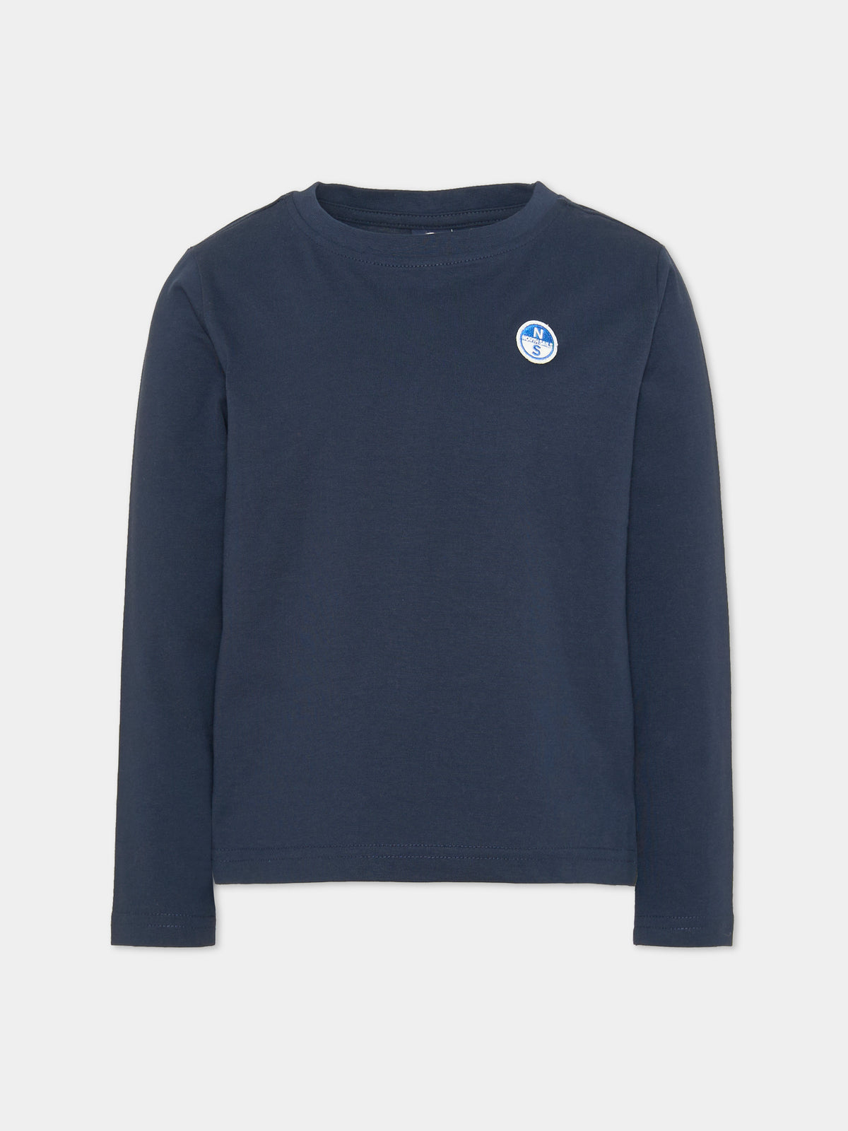 T-shirt a manica lunga blu per bambino con logo,North Sails,NBA26089TS BLUE NAVY