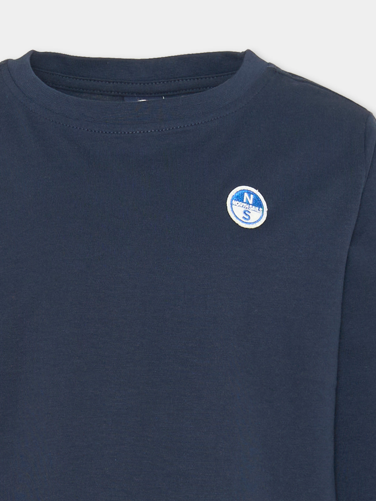 T-shirt a manica lunga blu per bambino con logo,North Sails,NBA26089TS BLUE NAVY